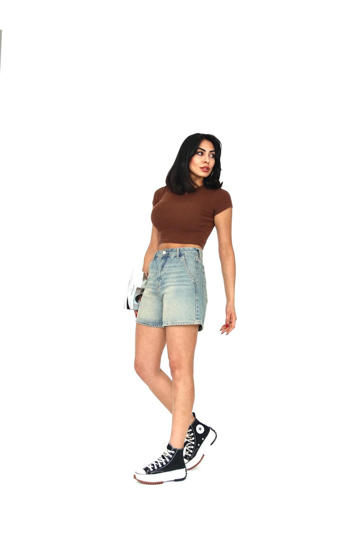 Zeo Basic-Tint Wash Denim Mini Shorts 2