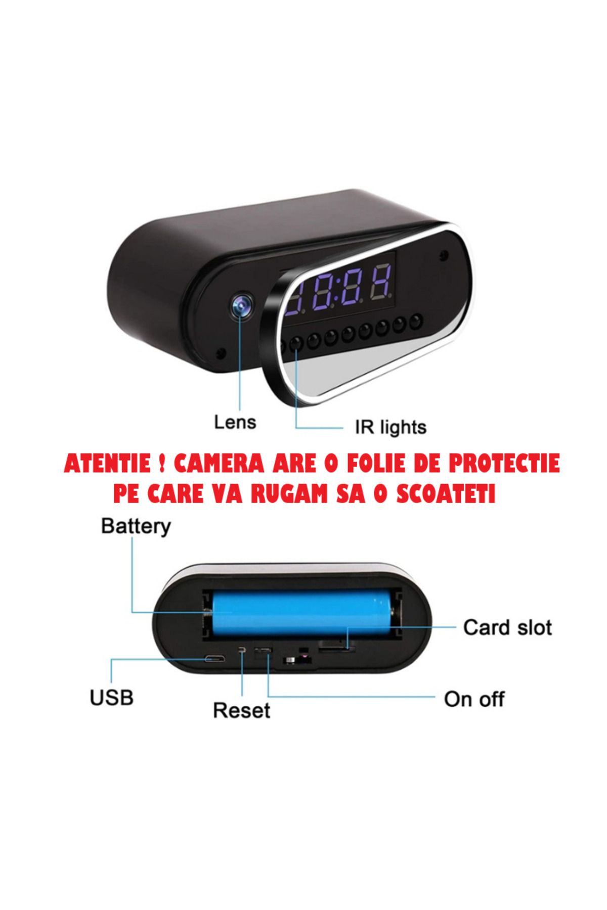 REVOSE-Mini Spy Camera ™, Wi-fi, Ip, Hidden in Alarm Clock,, 32gb Micro Sd Card Included 11