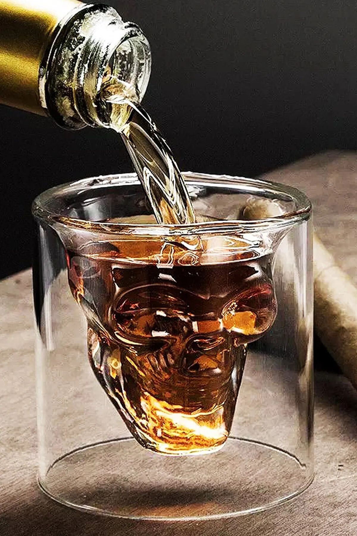JERANOVA TASARIM 4'LÜ 125ML ISIYA DAYANIKLI ORTABOY BOROSİLİKAT KURU KAFA TASARIMLI ÇİFT CİDARLICAM BARDAK