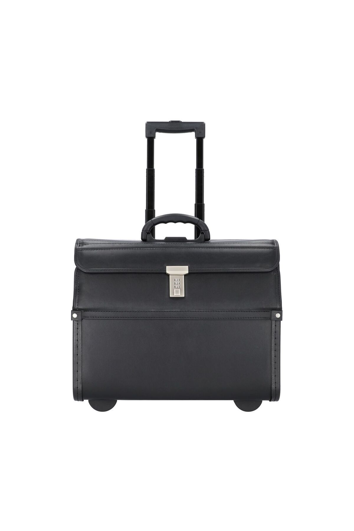 Alassio 2 Tekerlekli Pilotentrolley 46 cm Laptop Bölmeli, Siyah, Suni Deri