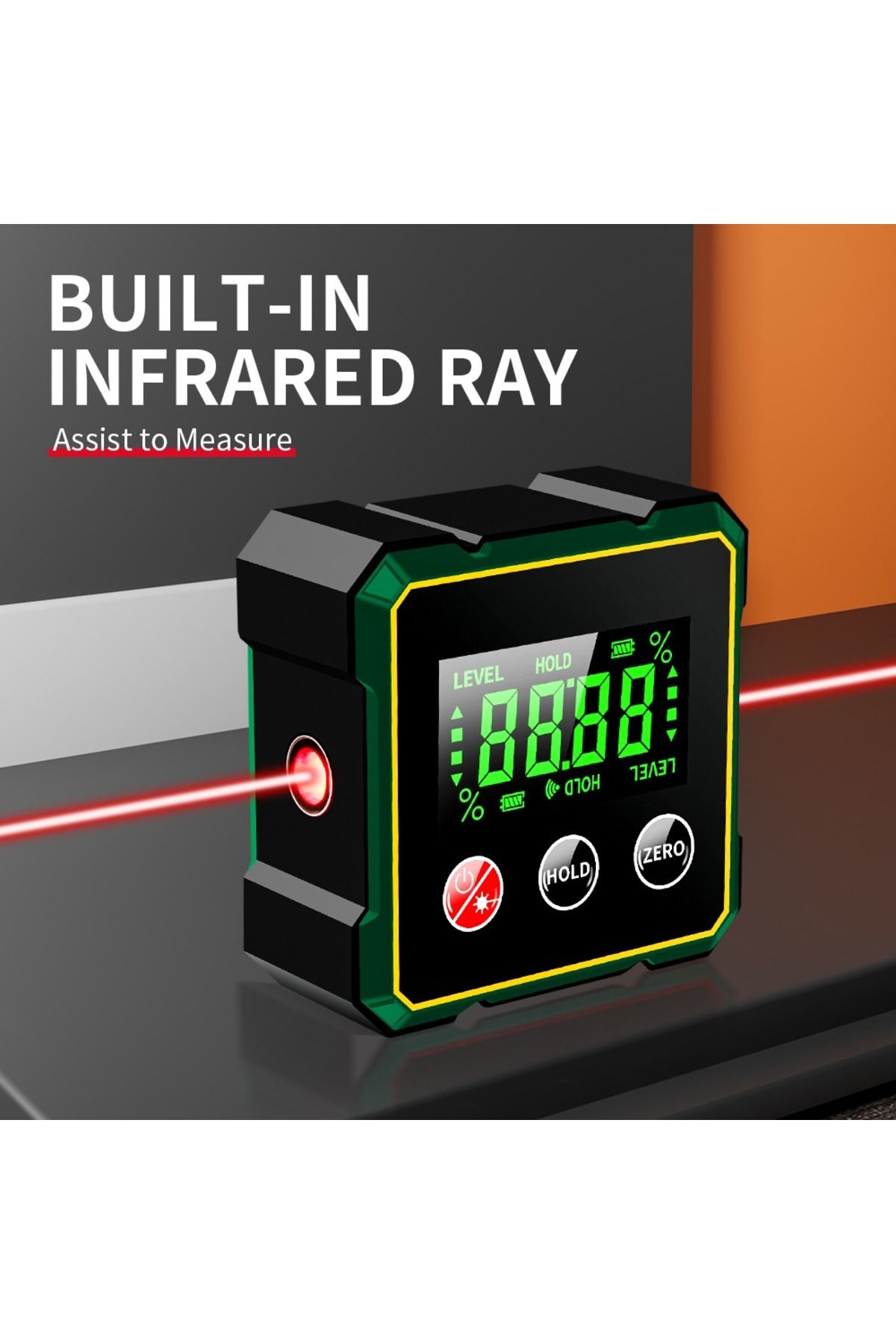 OEM-Professional Digital Inclinometer with Laser, Portable, Magnetic Base, LCD Display, Digital Level 3