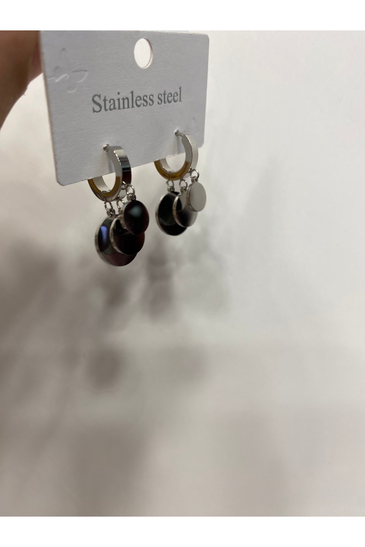 so'lis collection Sallantılı Daire Model Çelik Küpe