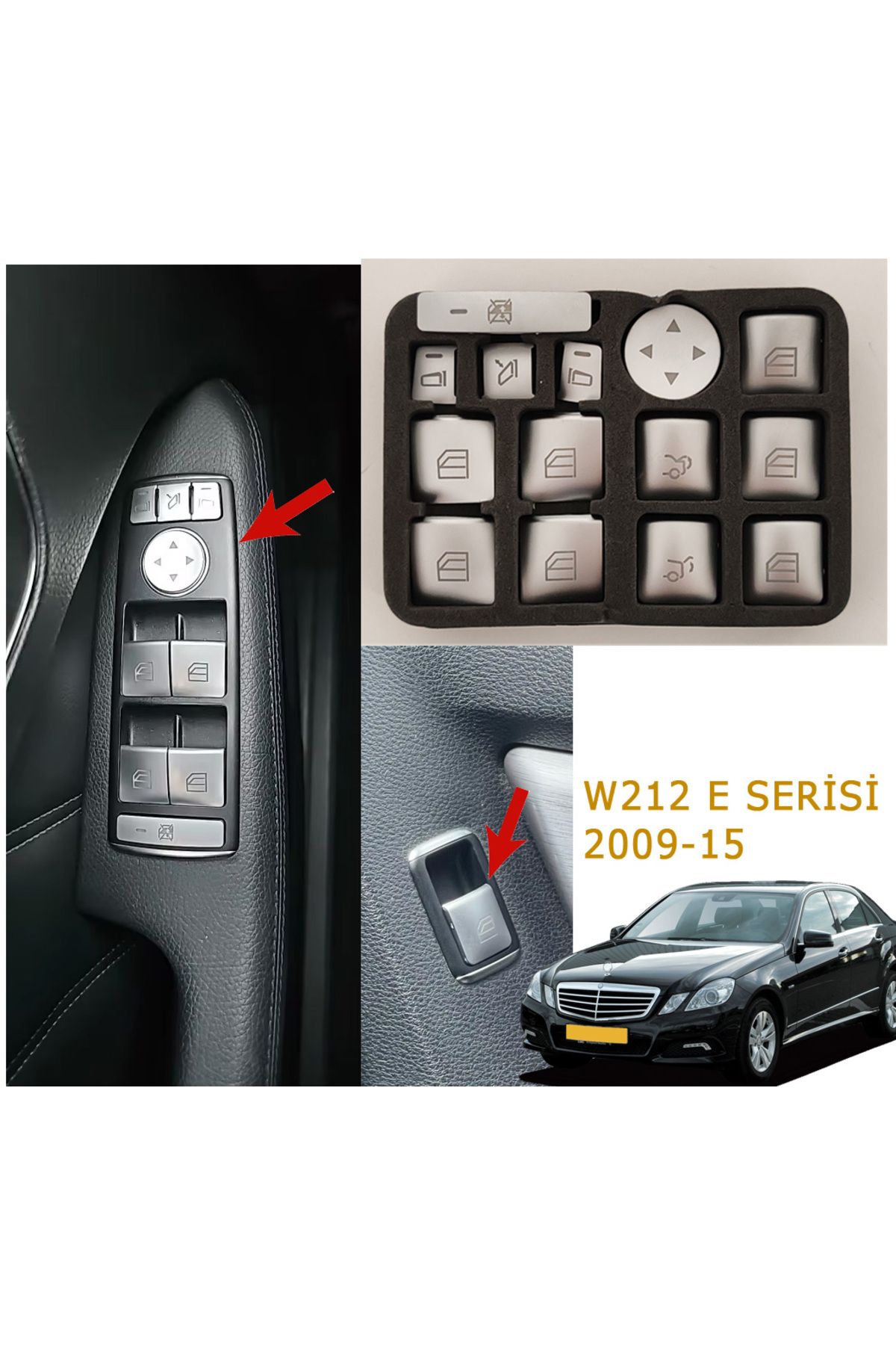 GCP German Car Parts W212 Cam Tuşu Kaplama Seti - W212 Buton Kaplama Seti