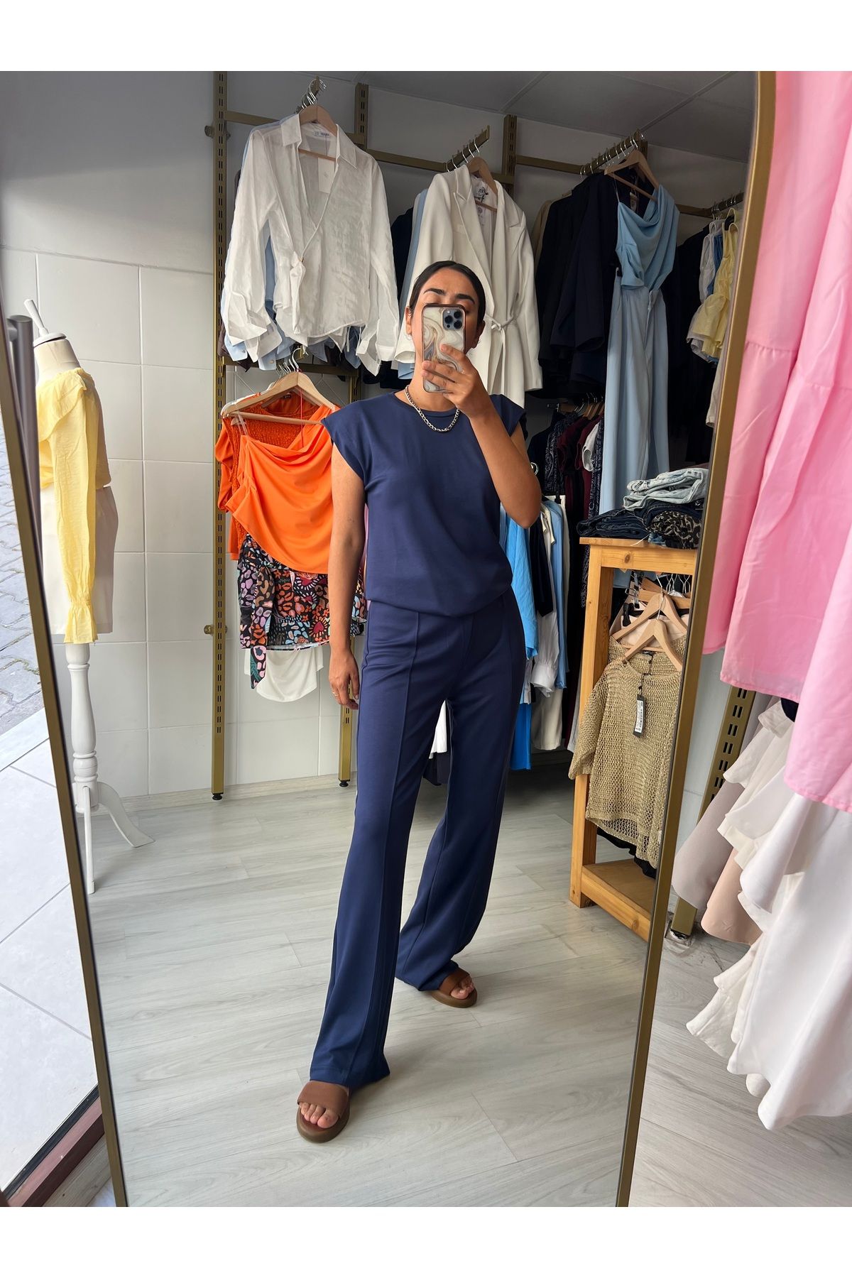 Butik lacivert ikili eşofman takım