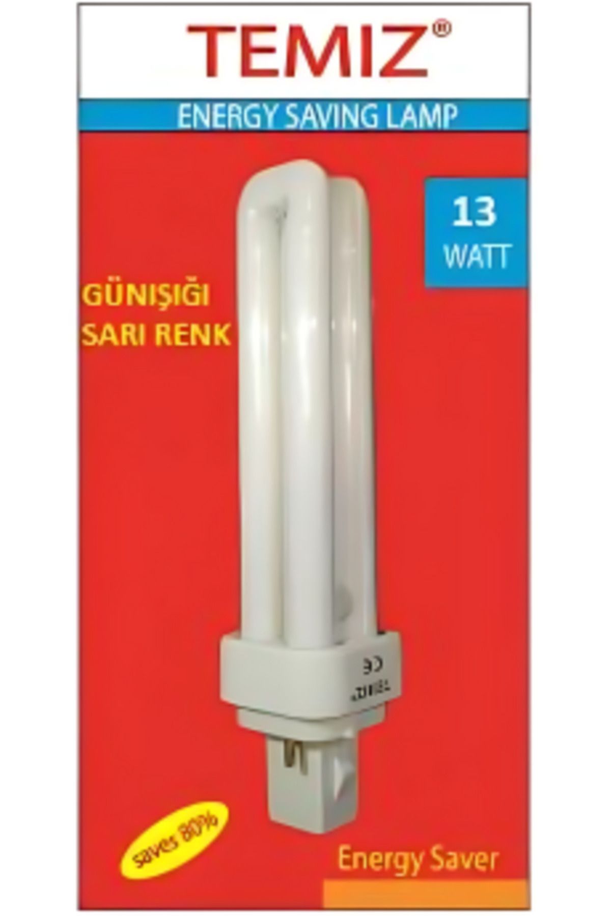 Temiz Dulux D 13/840 2p Plc Ampul 2700k Gün ışığı (SARI) Spot Lamba
