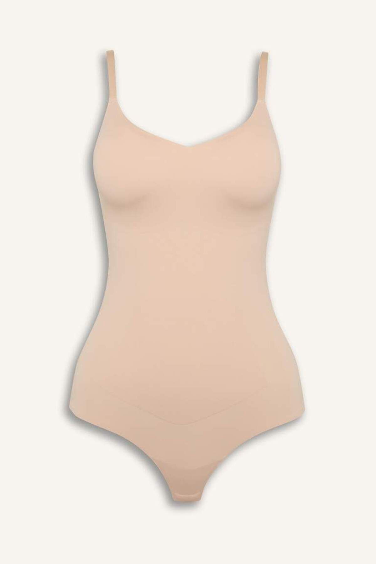 DeFacto Yeni Sezon Çıkarılabilir Pedli Ten Rengi Bodysuit Korse-Fall in Love