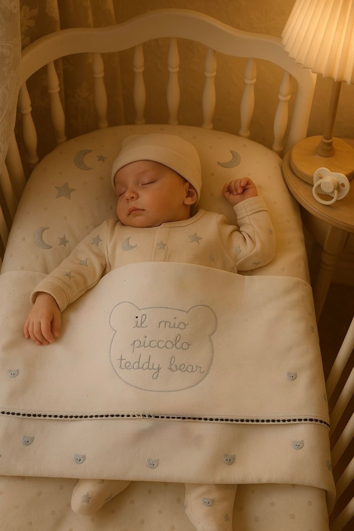 ANNELIESSE BABY Minimal ayıcık desenli bebek battaniye