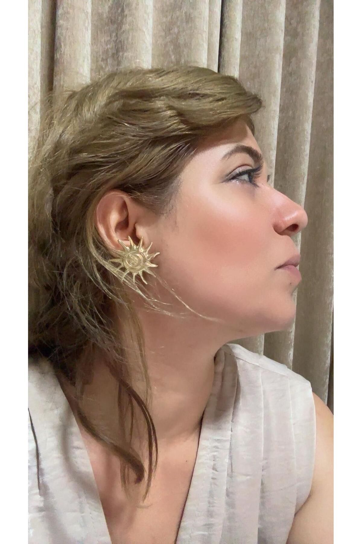 ZEYNVA Güneş Çelik Küpe