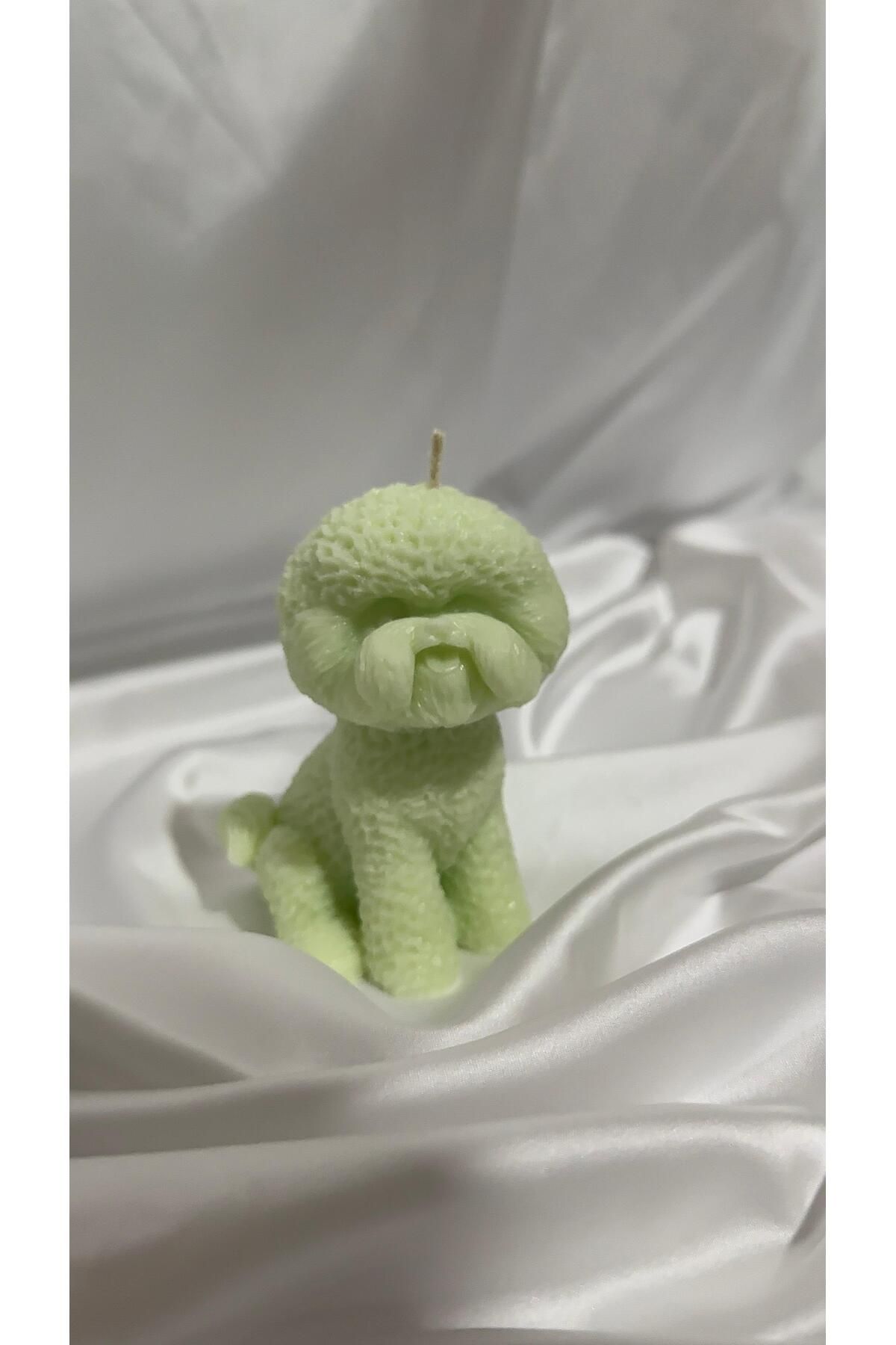 Home ZnCraft Yeşil - Ud Kokulu Poodle Köpek Mum – %100 Doğal Soya Wax | 7x8x10 cm | Kimyasal İçermez