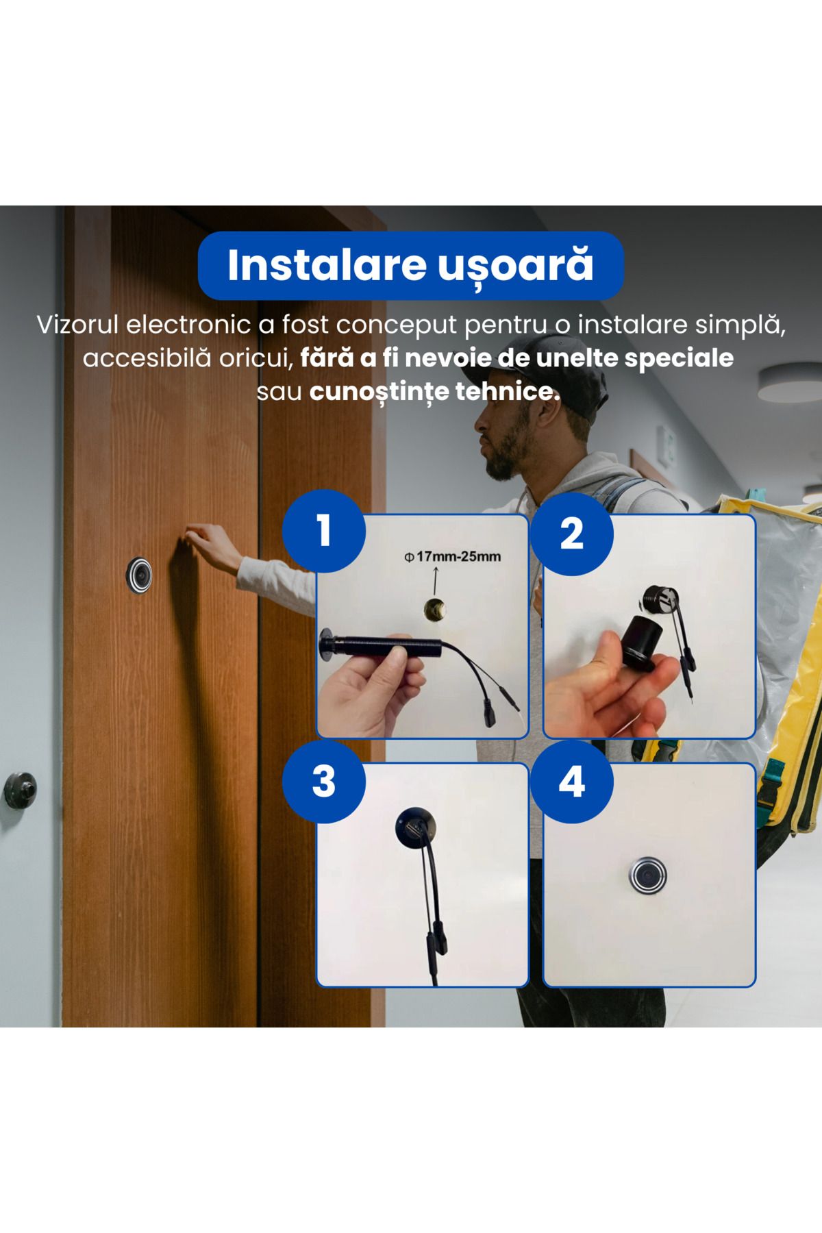 Spionescu-Smart door viewer with 1080P video camera, dual band 2.4G/5G WiFi, PIR motion sensor, two-way audio 7