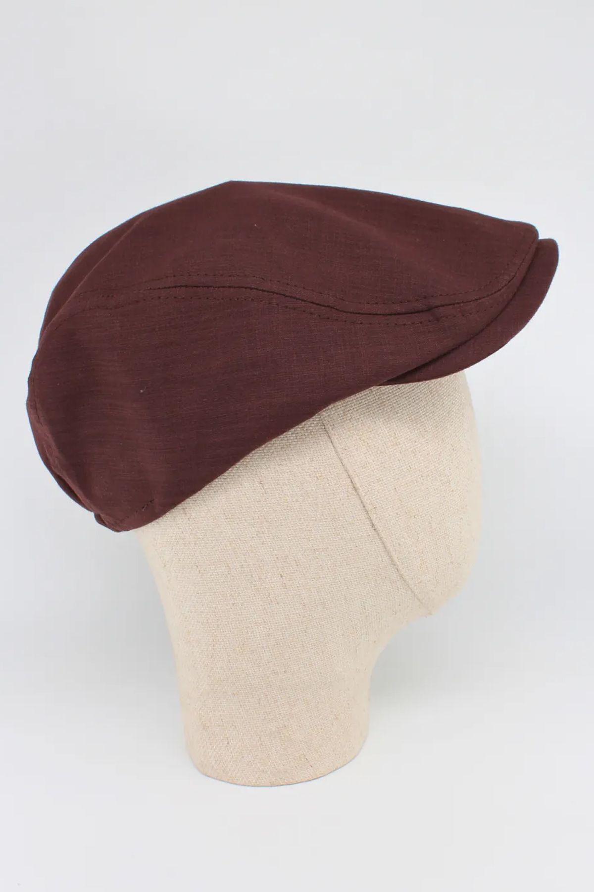 Belifanti Collection Yazlık Keten London Şapka Kasket Bordo