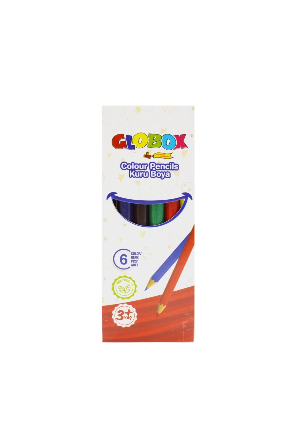 Globox Karton Kutu Kısa Kuru Boya 6 Renk (3673)