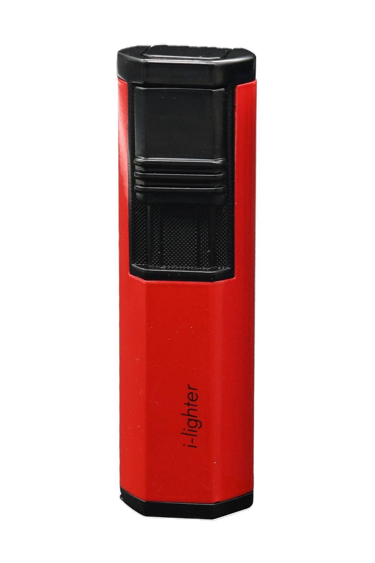 İLighter Jet Flame İ-Lighter 2 Torch Jet Alev Puro Çakmağı Metal Kırmızı