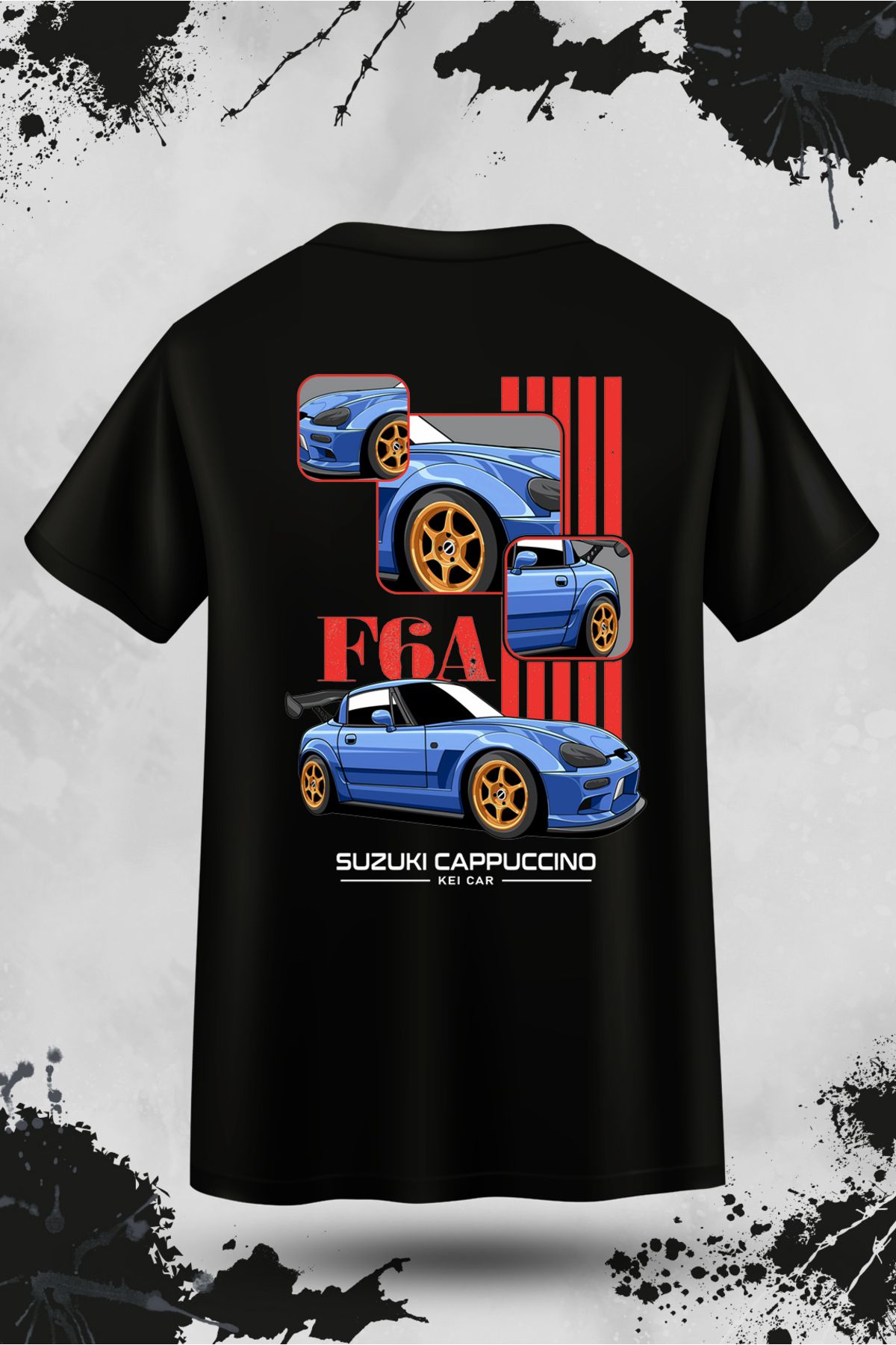 VİZYON İKRA Suzuki Cappuccino Sırt Baskılı Unisex T-shirt/Tişört
