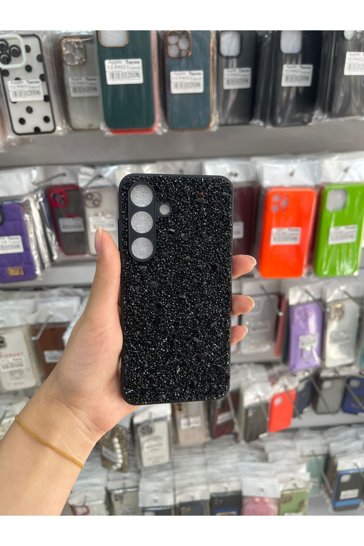 TECNOTREND SAMSUNG S25 UYUMLU PARLAK TAŞLI TASARIM PIRLANTA KAPAK