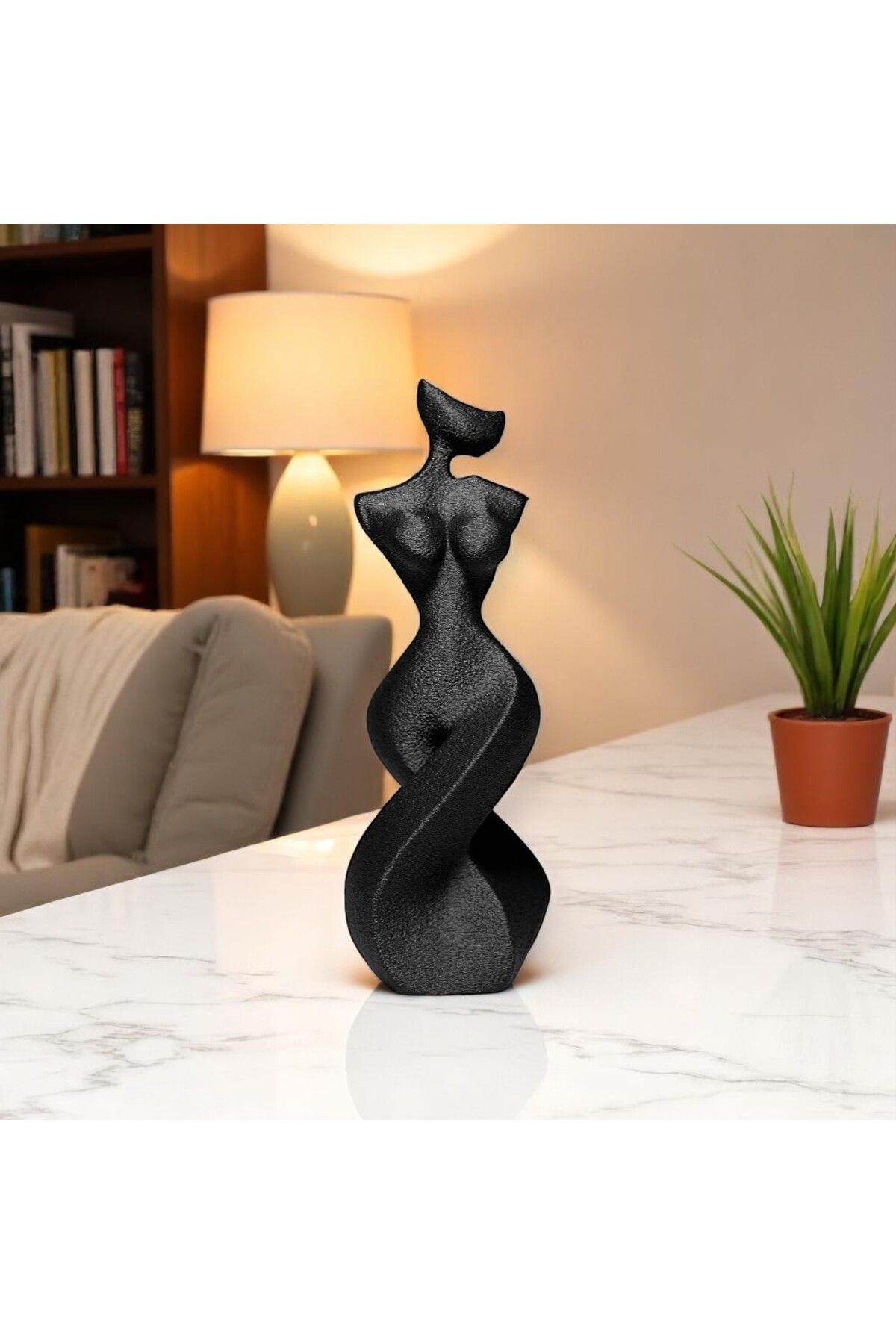 TNC 3D Store Minimalist Kadın Form Heykeli | Modern Dekoratif Obje | El Yapımı Masa Üstü Sanat - 3D Baskı - 12 cm