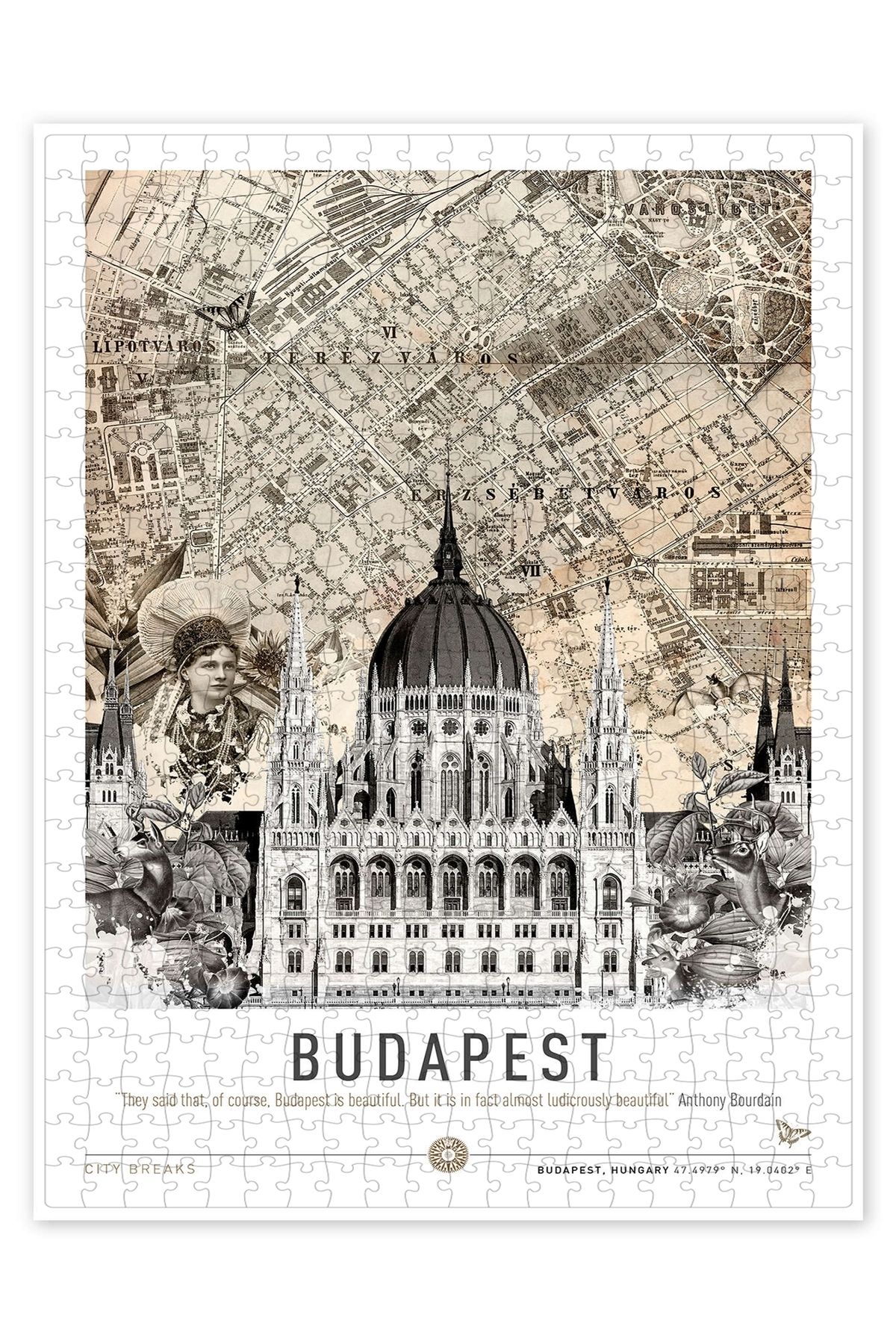 Jeronkarji Budapeşte Şehir Tatili 500 Parça Puzzle Yapboz Şehir Manzara Temalı Hobilik