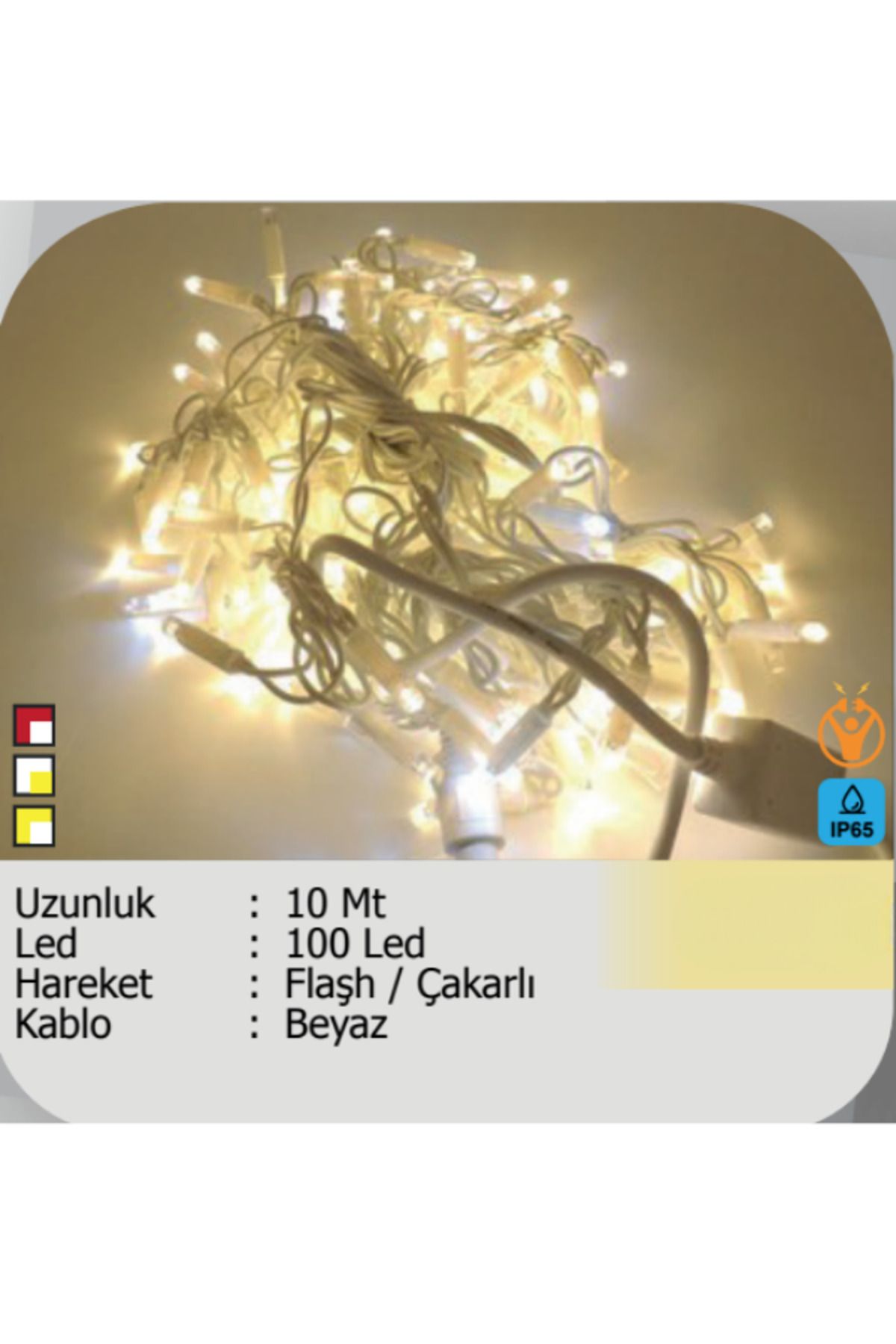 ELKHOUSE ElektrikHouse LED Peri Işığı 100 LED flash-çakarlı 10 metre