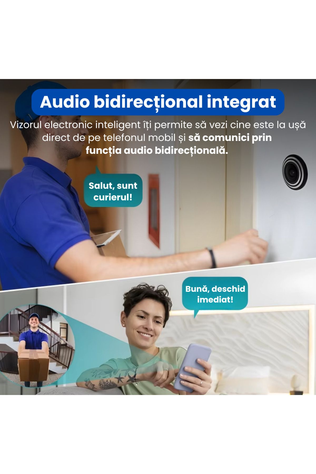 Spionescu-Smart door viewer with 1080P video camera, dual band 2.4G/5G WiFi, PIR motion sensor, two-way audio 4
