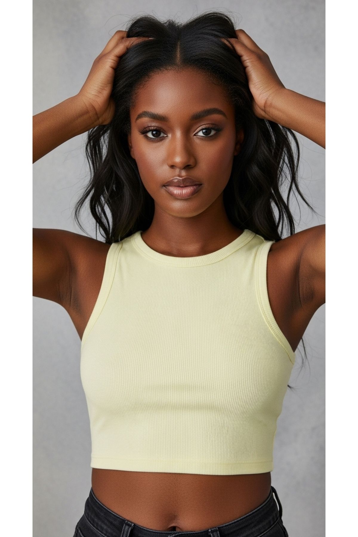 Butikdolabın Kadın Basic Bisiklet Yaka Crop Top