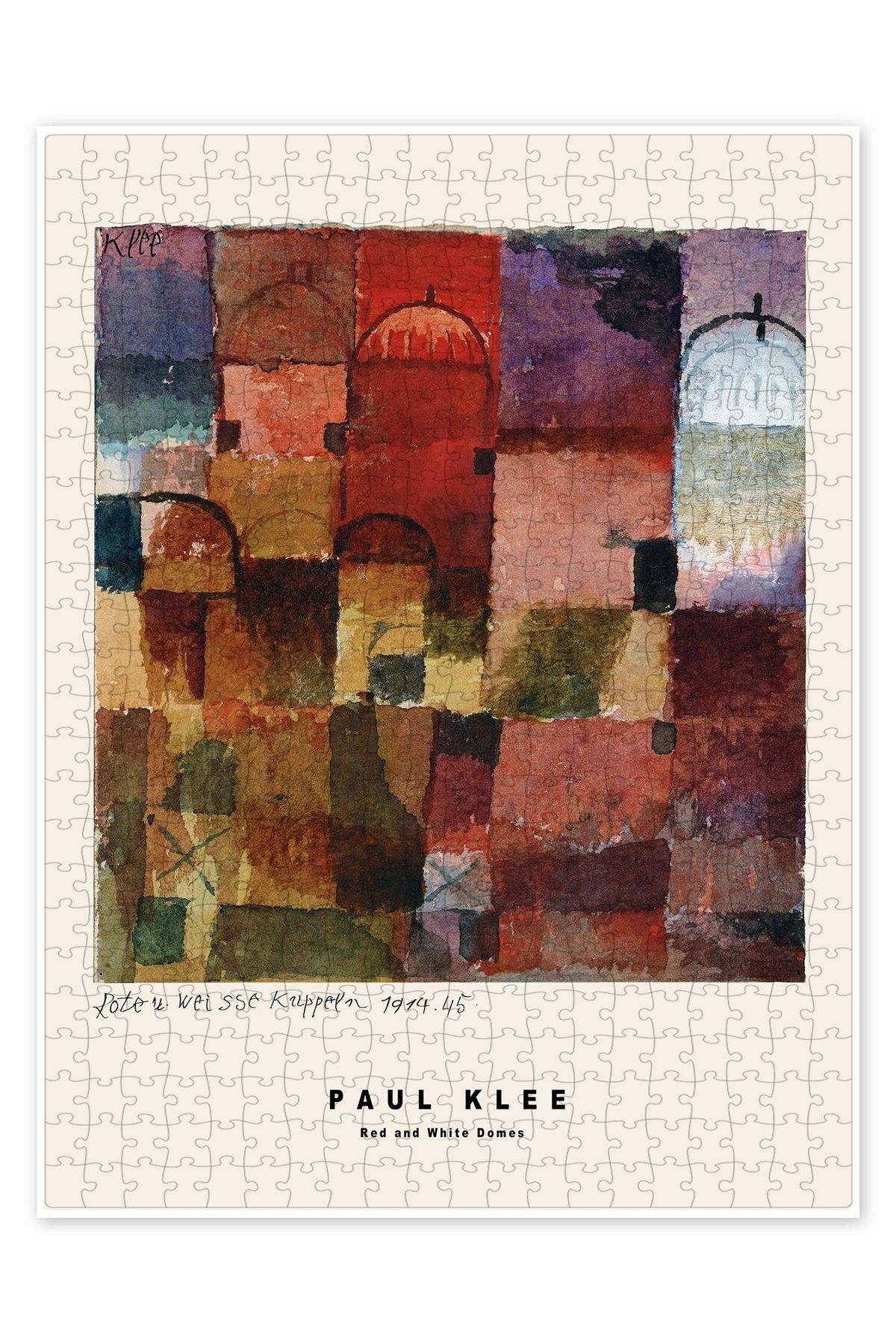 Jeronkarji Kırmızı ve Beyaz Kubbeler, 1914/15 500 Parça Puzzle Yapboz Bohem Soyut Sanat Temalı
