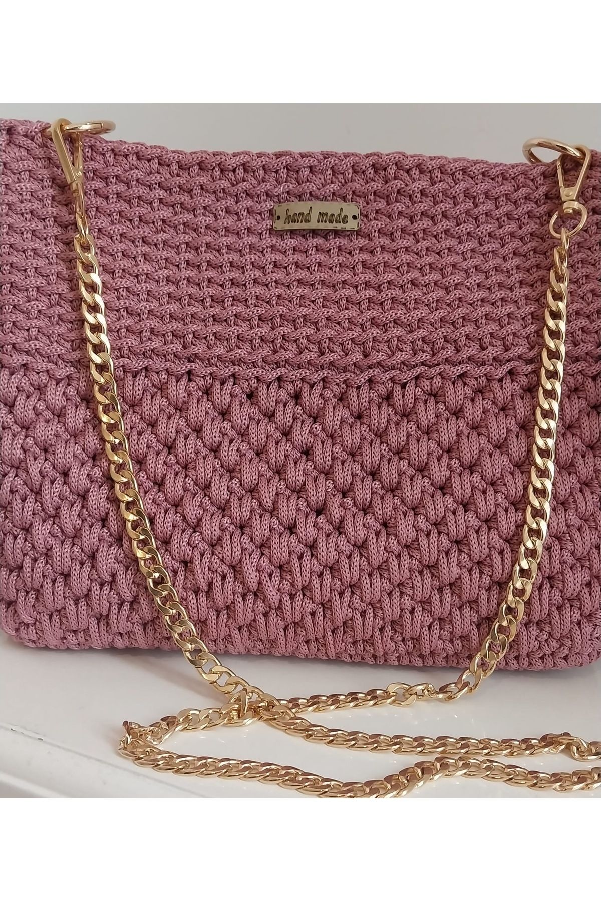 Nazlı Dokunuş El Örgüsü Zincir Askılı Kadın Omuz Çantası – Handmade