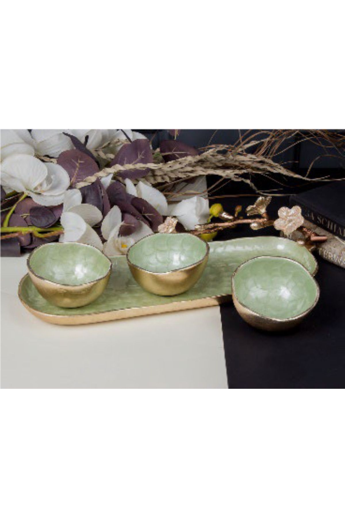 Sembol VERDE ACQUA TEPSILI 3LU CEREZLIK
