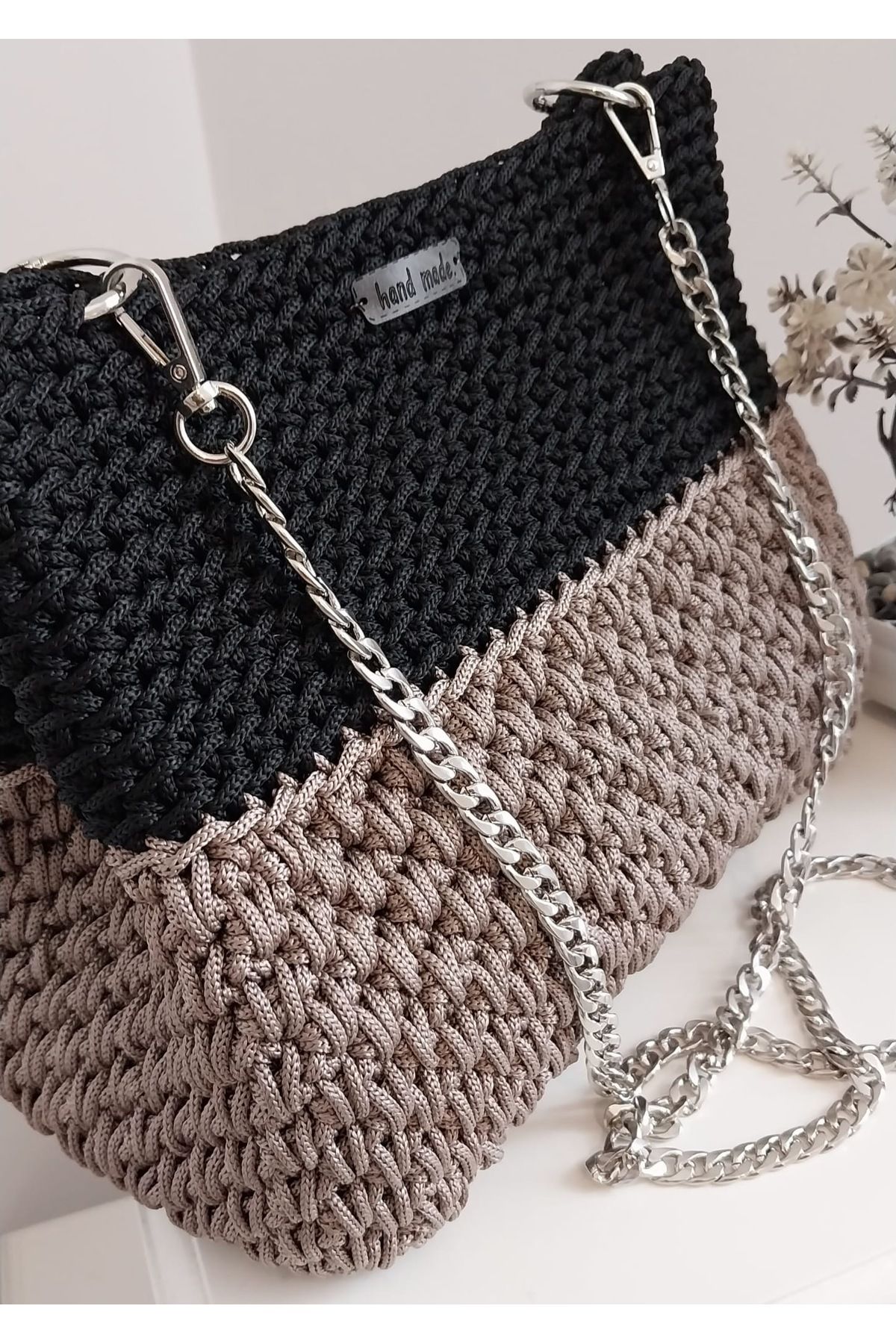 Nazlı Dokunuş El Örgüsü Zincir Askılı Kadın Omuz Çantası – Handmade
