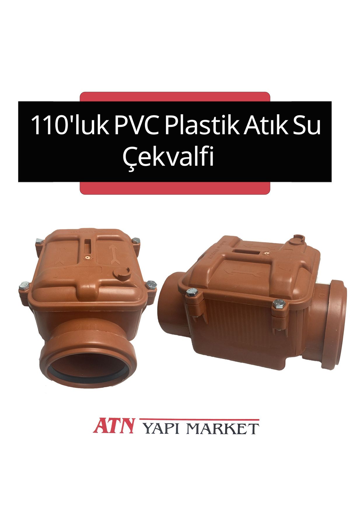 LUX WARES 110'lik Pvc Plastik Atık Su Plastik Klepeli Çekvalf – Geri Akış Ve Koku Önleyici
