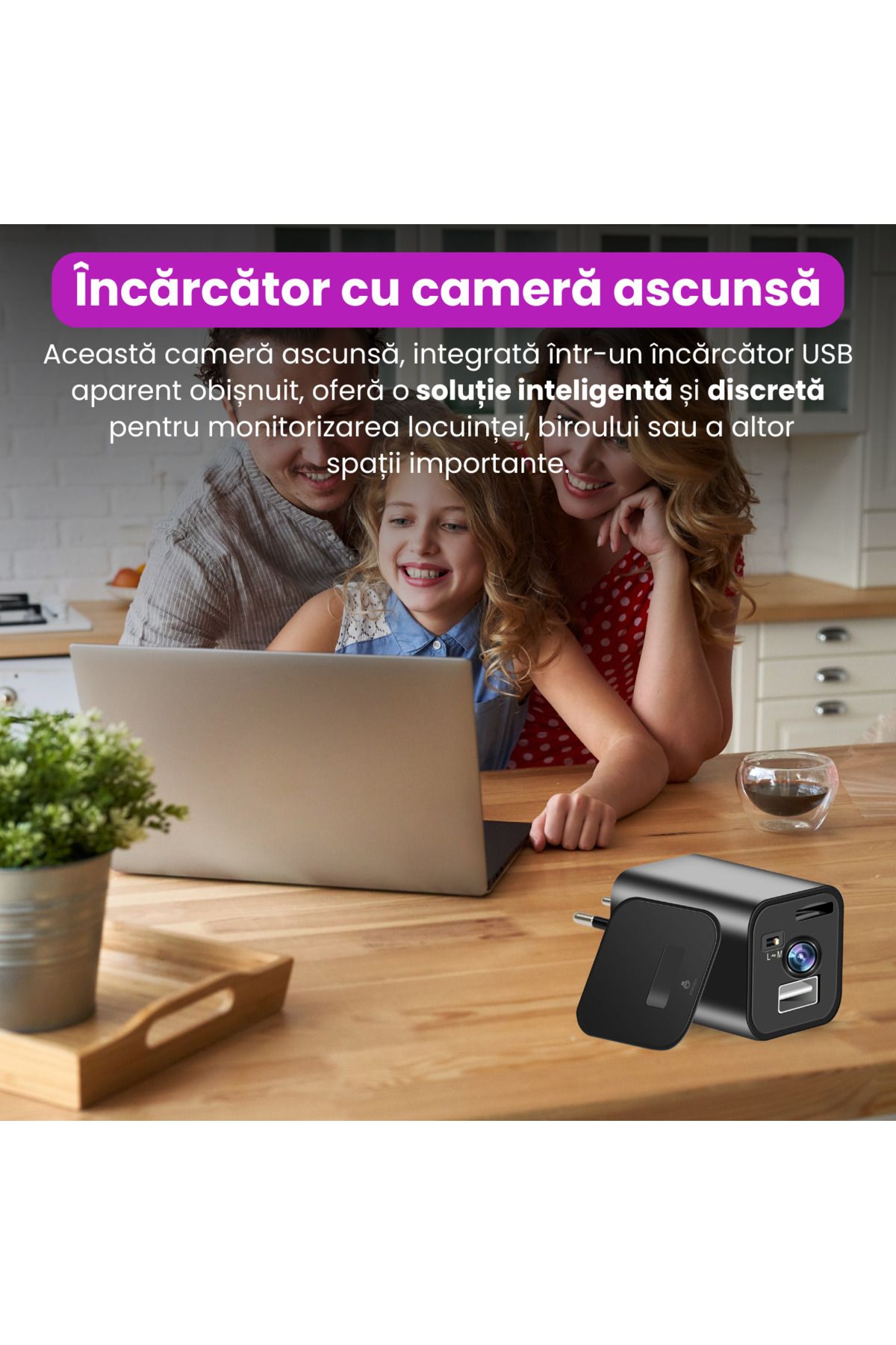 Spionescu-USB charger with 1080P hidden camera, motion detection, loop recording, no Wi-Fi 2