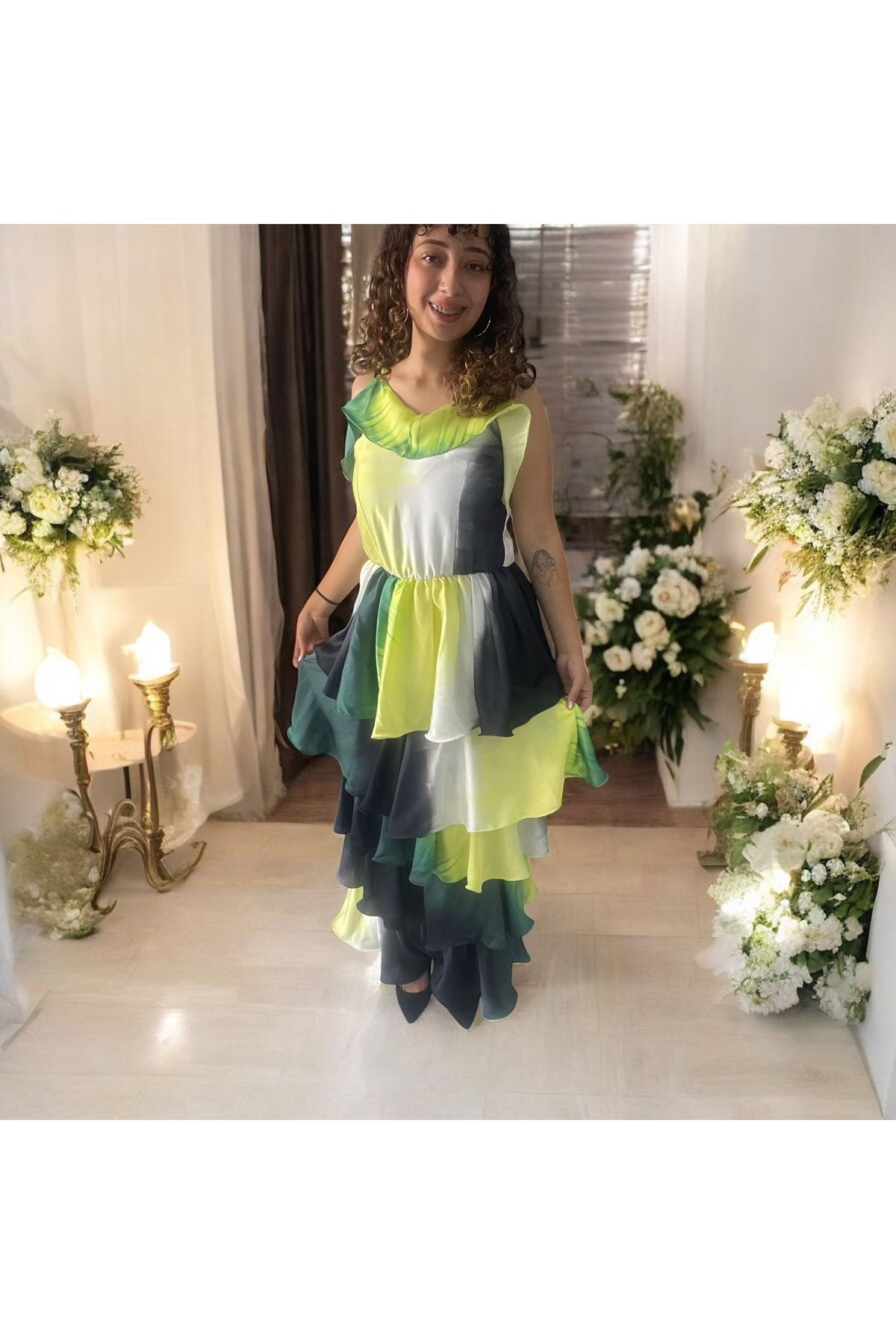 MODA Yeşil şık elbise