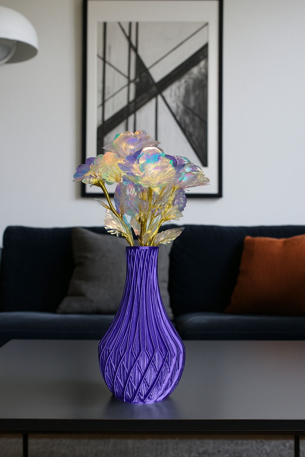 Asel MODERN SPİRAL VAZO MOR 25CM (EVİNİZE ŞIKLIK KATIN)