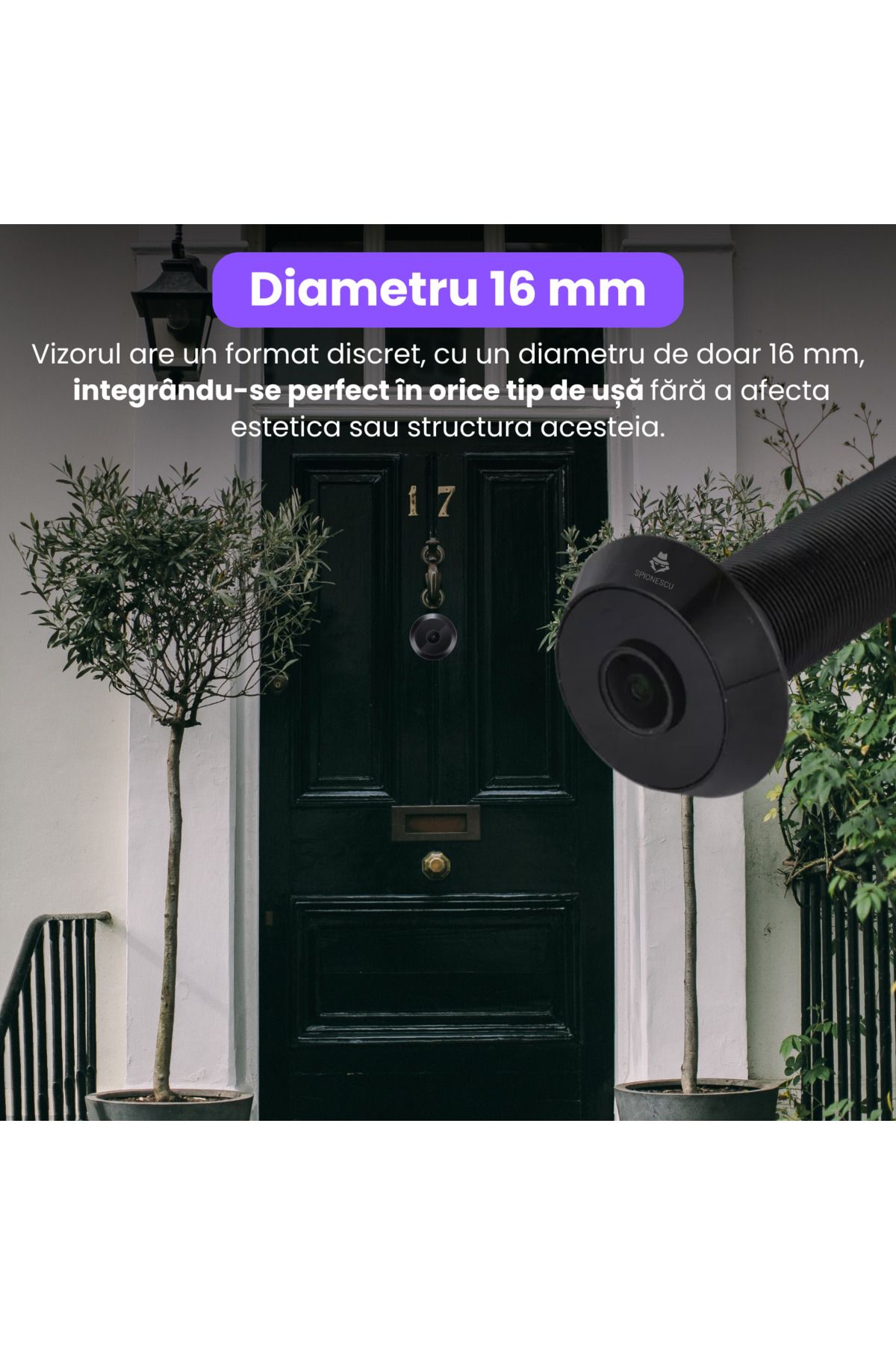Spionescu-Smart door viewer with 1080P video camera, dual band 2.4G/5G WiFi, PIR motion sensor, two-way audio 6