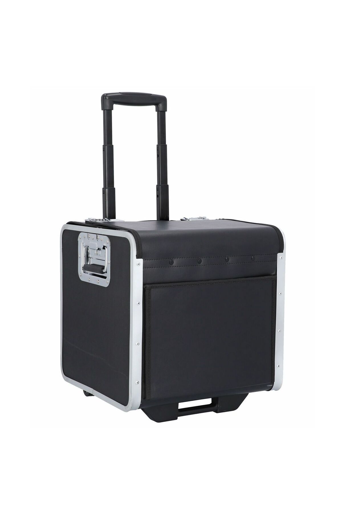 Alassio 37 cm 2 Tekerlekli Dayanıklı Pilot Çantası, Siyah, Alüminyum Çerçeve, Kilitlenebilir Sap