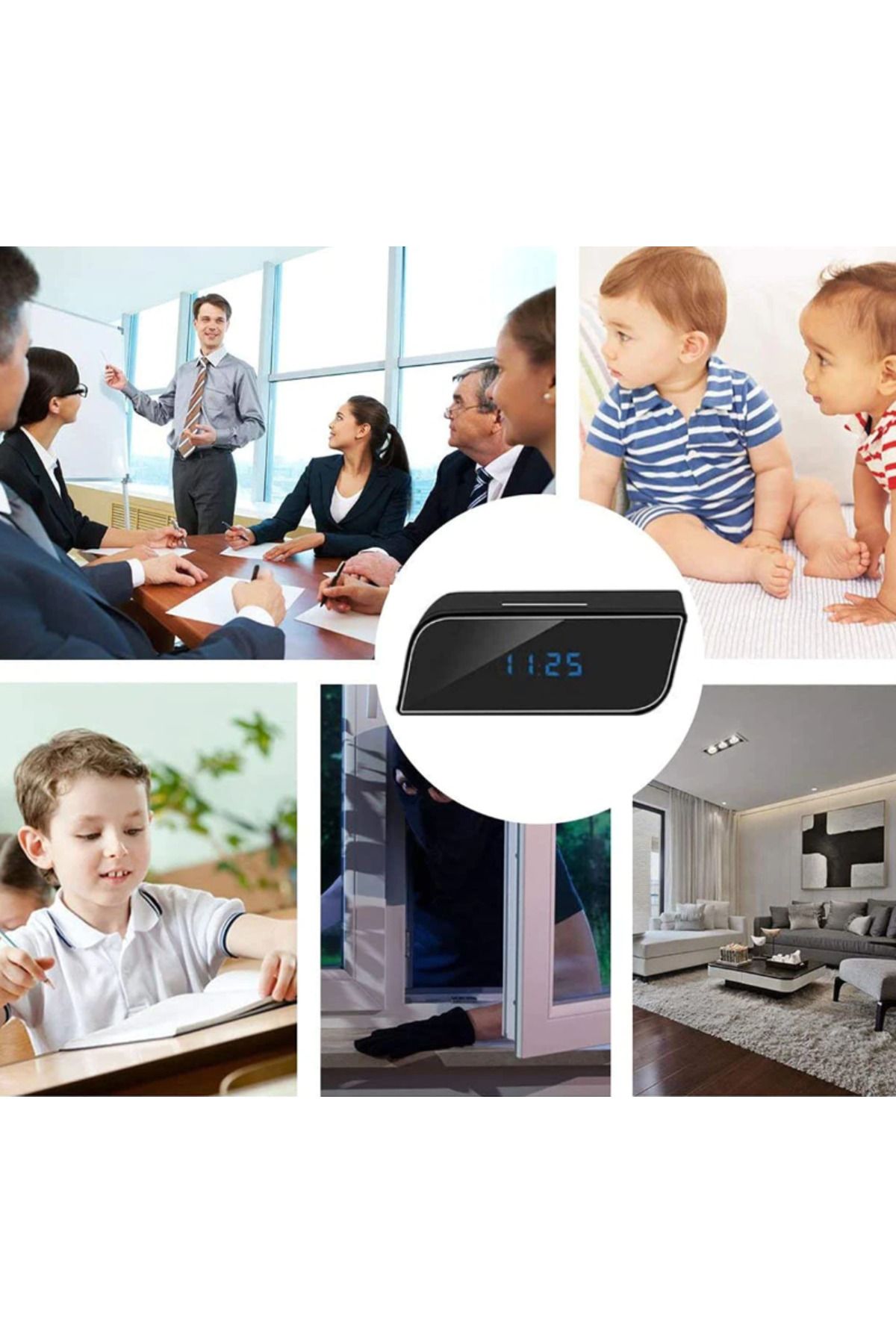 REVOSE-REVOSE™ Mini Spy Camera, WI-FI, IP, Hidden in Alarm Clock, Microphone, 32GB Micro SD Card Included 12