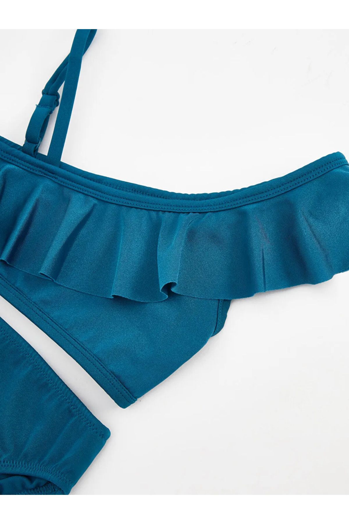 LC Waikiki-LCW ECO Petrol Ruffle Λεπτομερές μπικίνι για κορίτσια 3