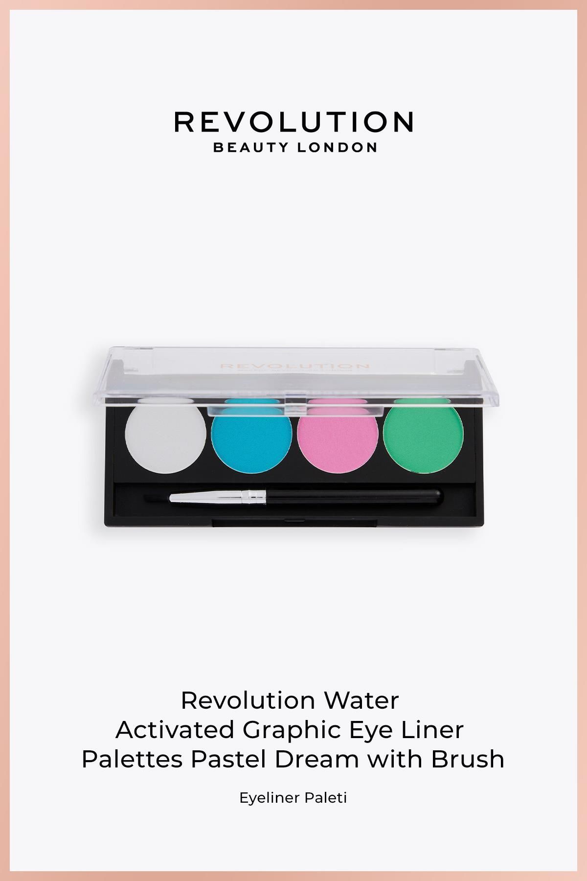 Revolution Water Activated Graphic Eye Liner Palettes Pastel Dream with Brush