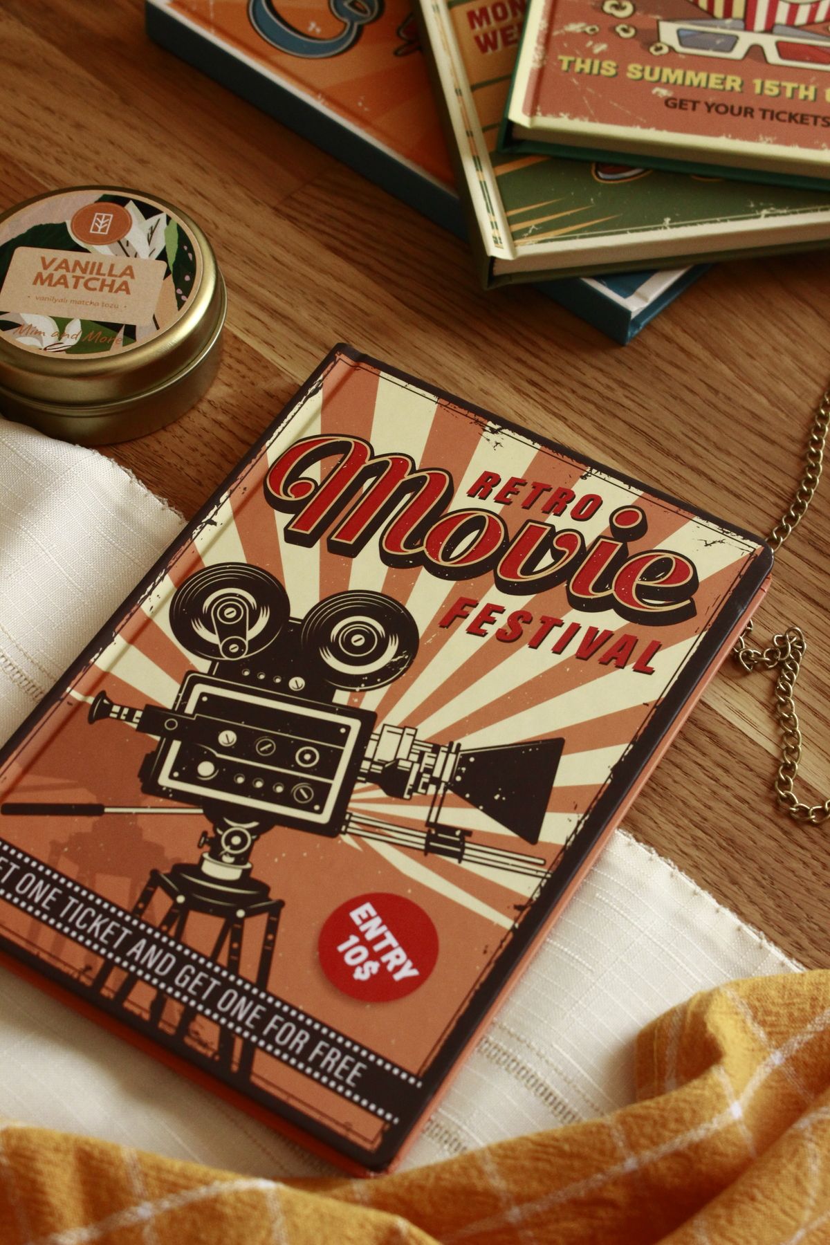Nova Crafts Retro Movie / Temalı Çizgili Defter