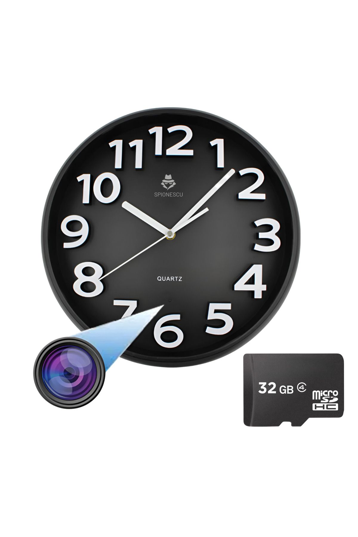 Spionescu-Spy camera in wall clock, C8, Full HD, Wi-Fi, motion detection, 24/7 recording, 90° wide angle 8