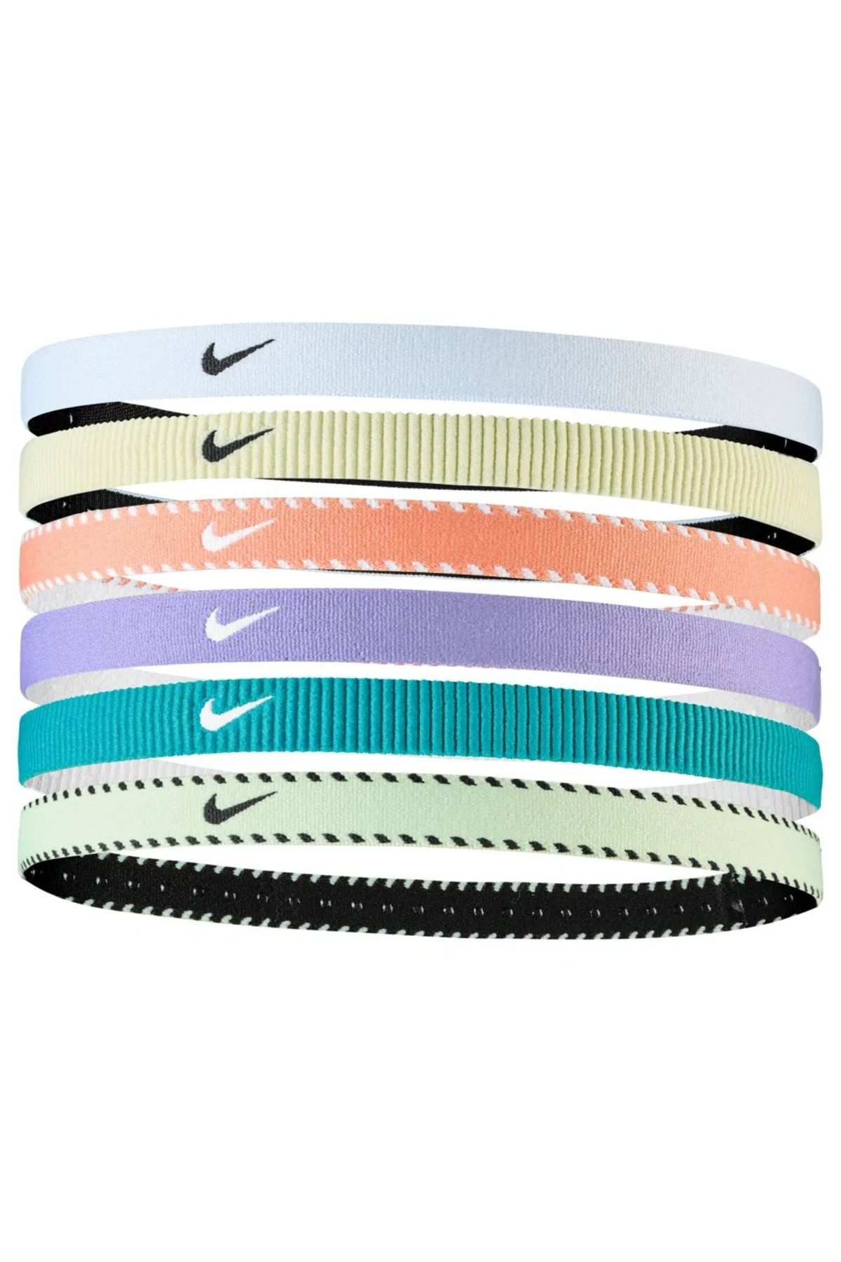 Nike Flex Classic Headbands 6pk Lilac Ice/dusty Cactus/white