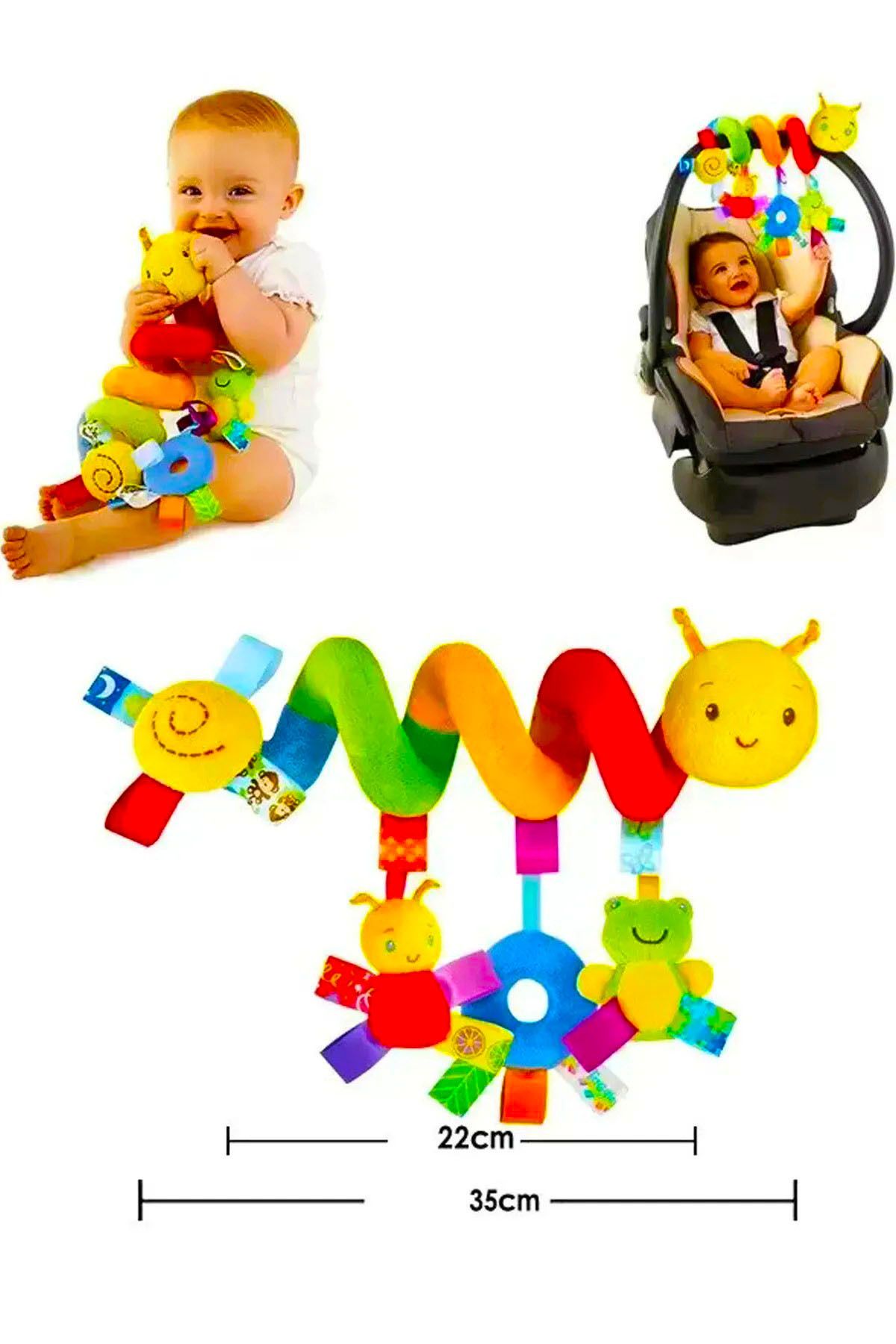 İnşirah Concept Beşik Dolambaç Puset Spiral Peluş Çıngırak Pamuklu Dönence Bebek Oyuncak