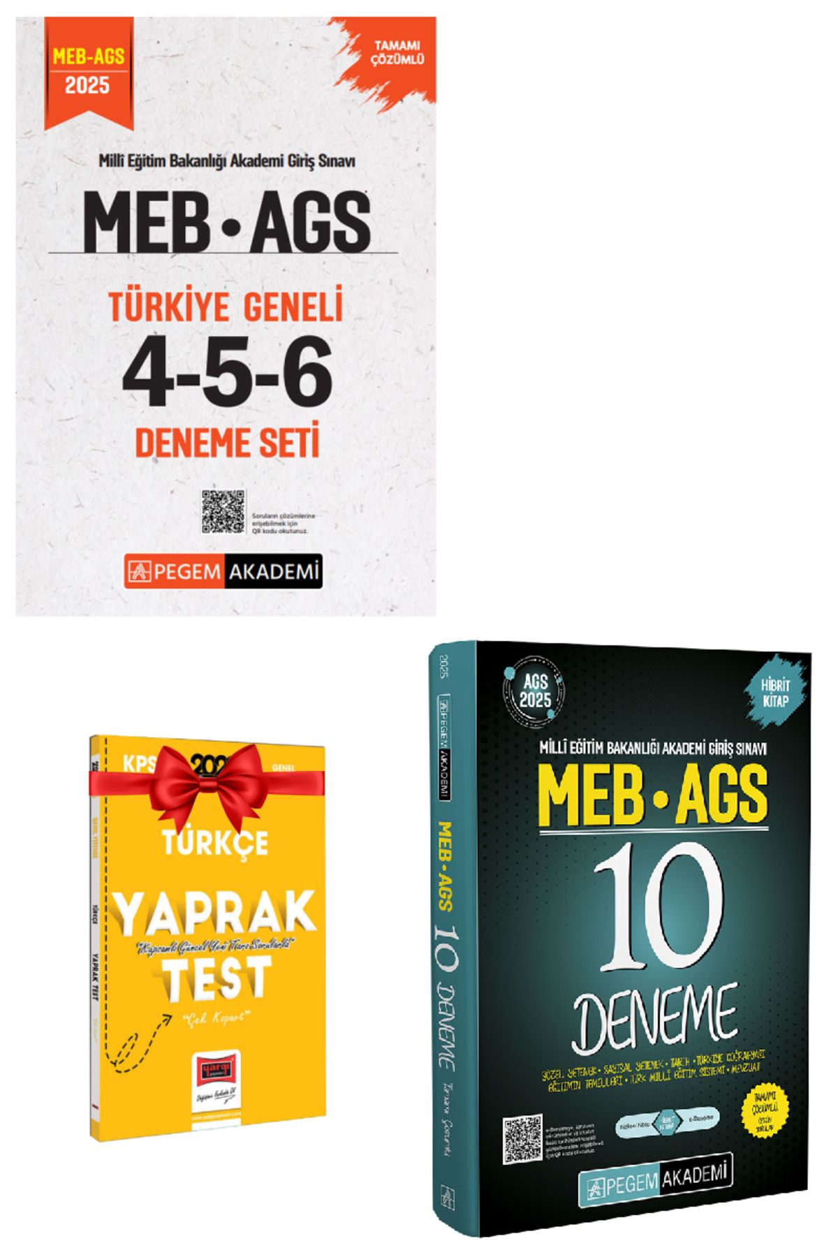 Pegem Akademi Yayıncılık 2025 Pegem MEB AGS Türkiye Geneli Deneme Sınavları+Meb AGS 10 Deneme+Hediye