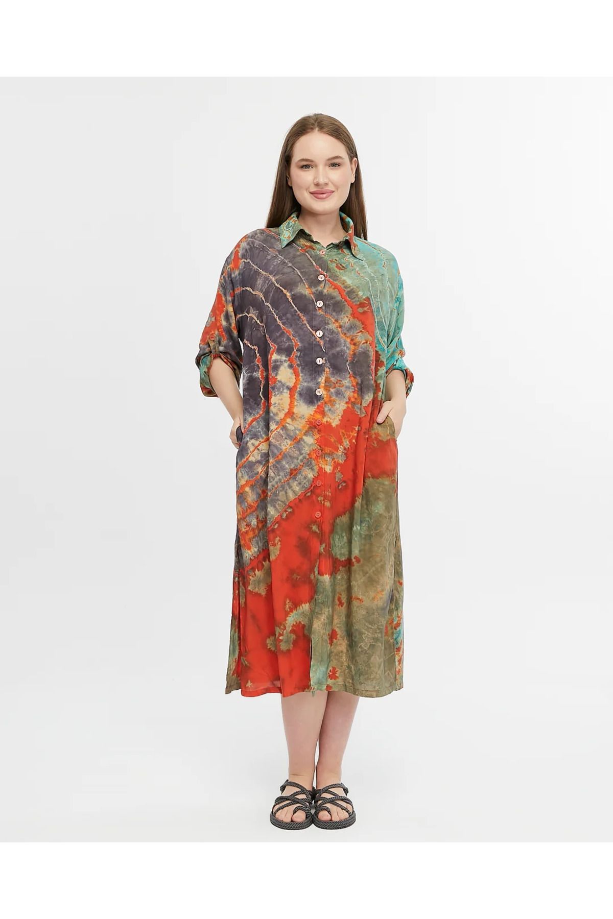 Butik Ayseba BUTİK AYSEBA İPEK VİSKON BATİK GÖMLEK ELBİSE