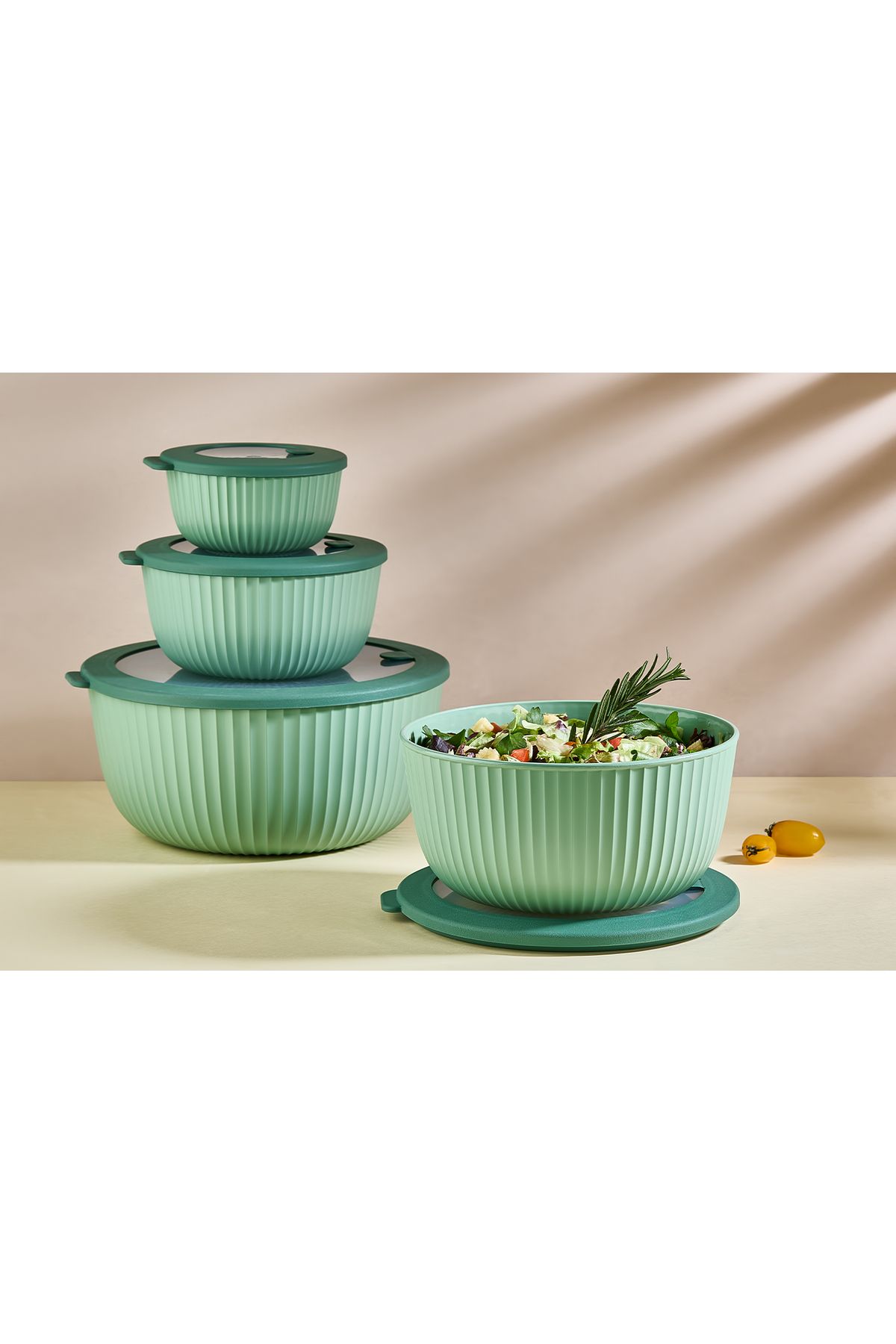 Store Dora Sızdırmaz Kapaklı Yuvarlak Kase 4'Lü Set