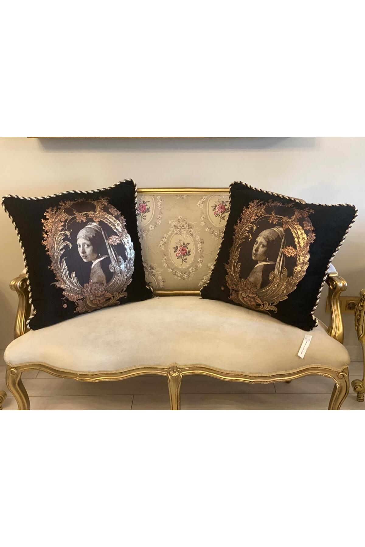 Belletto İNCİ KÜPELİ KIZ 65X65 PANO KUMAŞLI