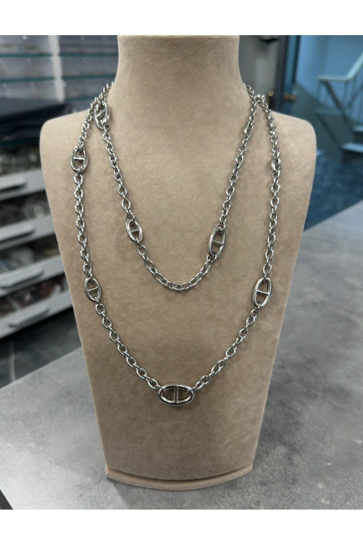 Harzem jewelry çelik uzun holye