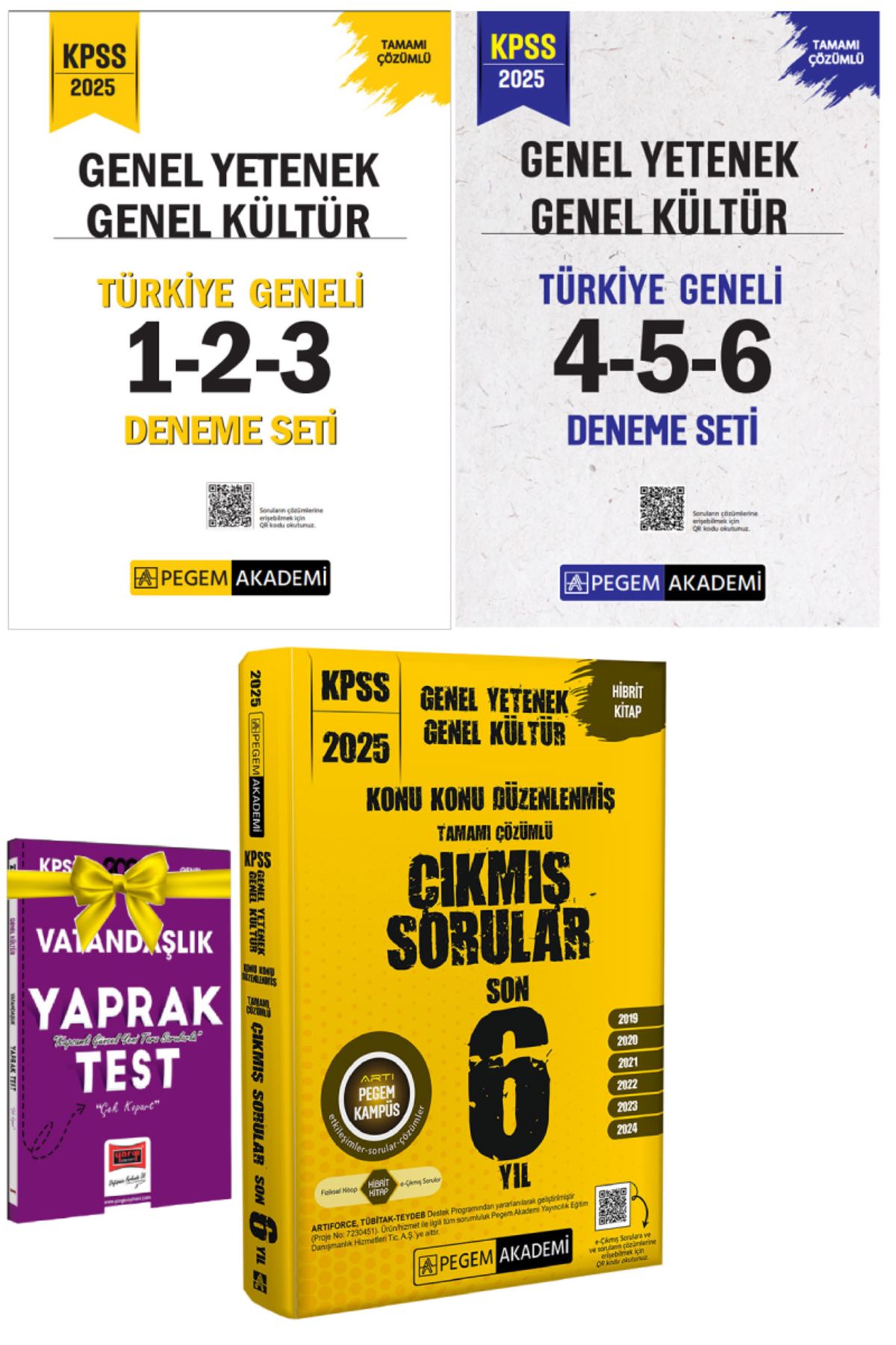 Pegem Akademi Yayıncılık 2025 Pegem GYGK Türkiye Geneli Deneme Sınavları+Pegem GYGK son 6 Yıl Çıkmış Sorular+Hediye