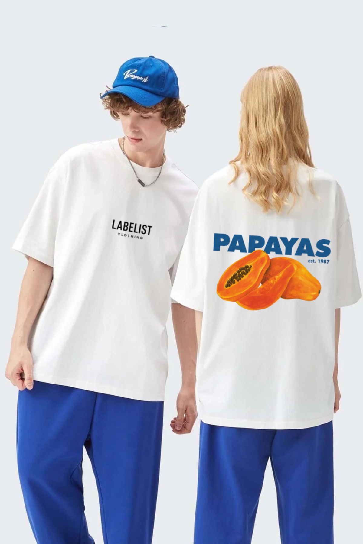 LABELIST CLOTHING UNISEX OVERSIZE PAPAYAS SIRT BASKILI T-SHIRT