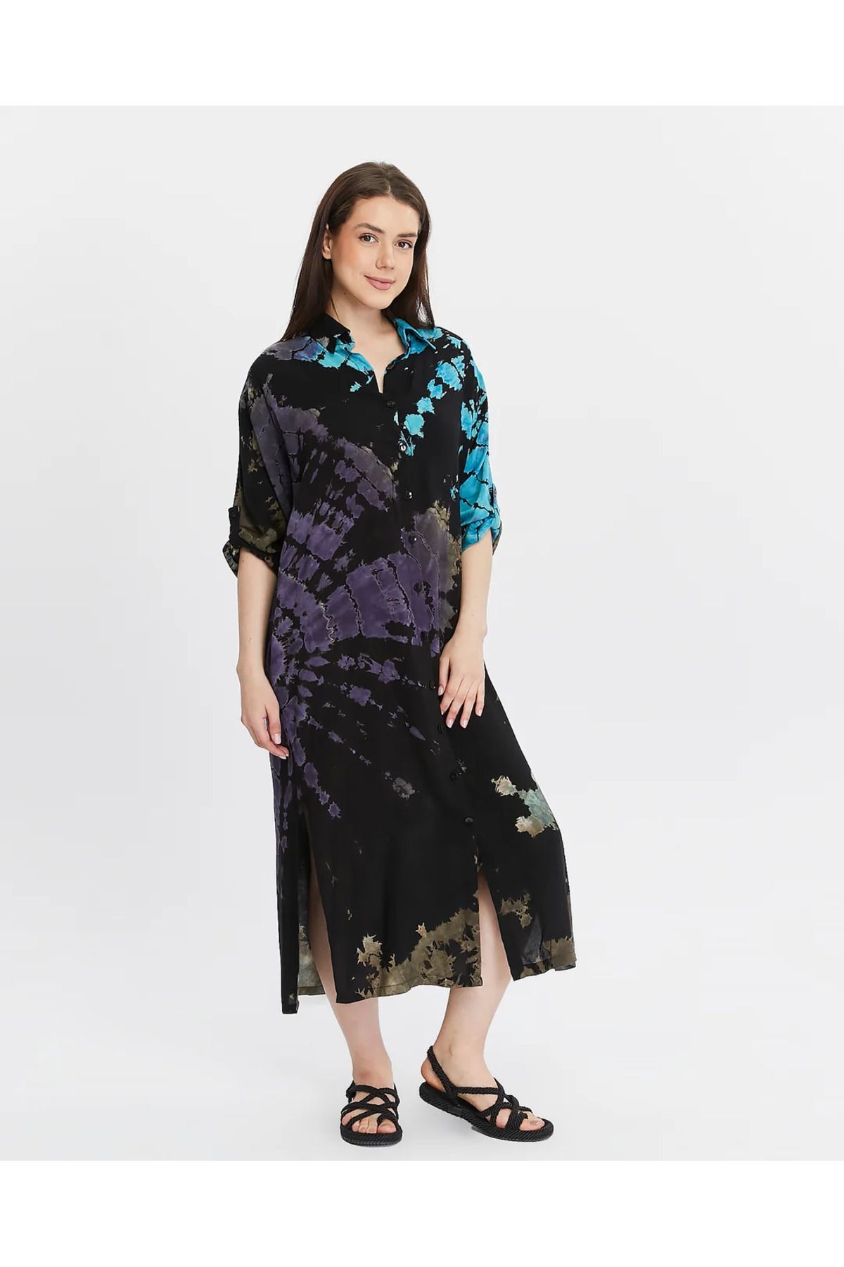Butik Ayseba BUTİK AYSEBA İPEK VİSKON BATİK GÖMLEK ELBİSE