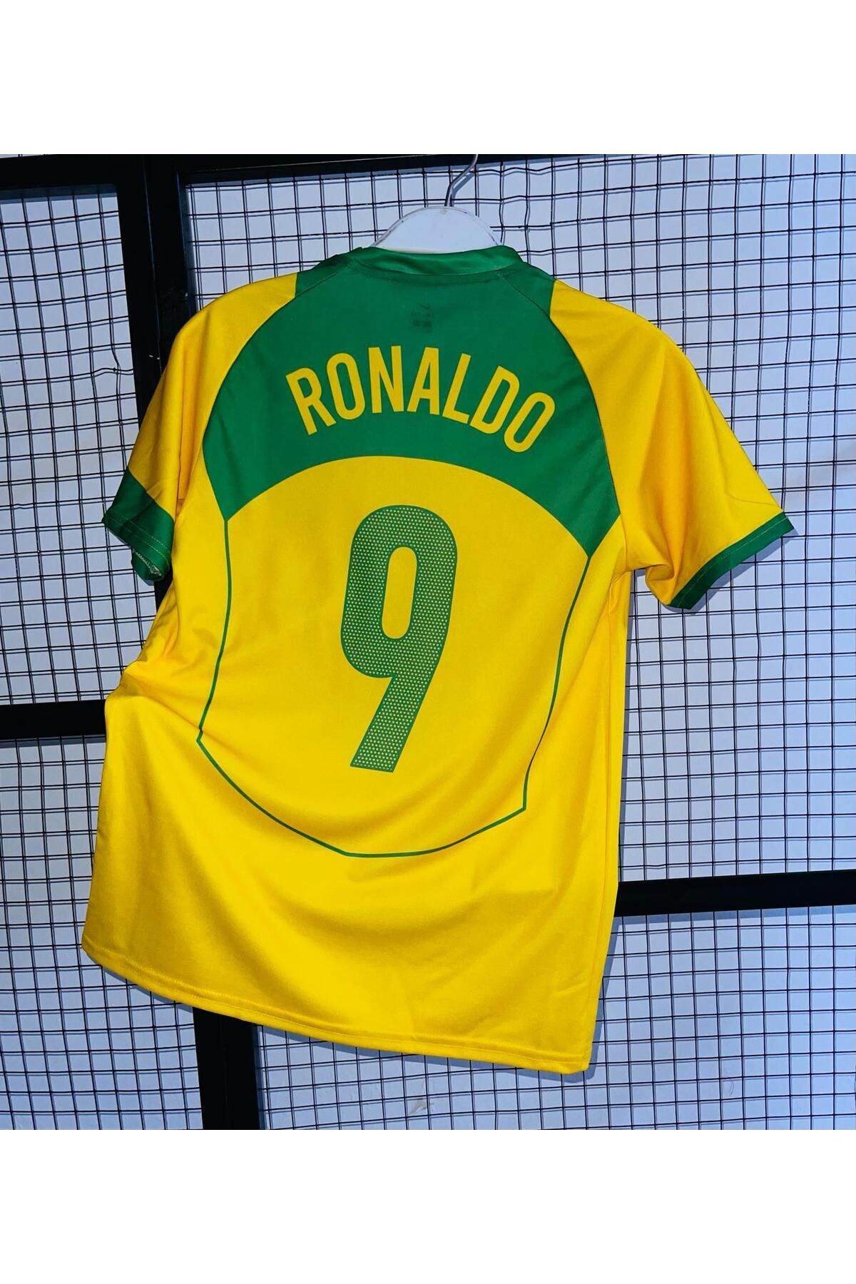 JANJON STAR 2004 Sezonu Brezilya Ronaldo Kısa Kol Iç Saha Sarı Renk Nostalji Forma